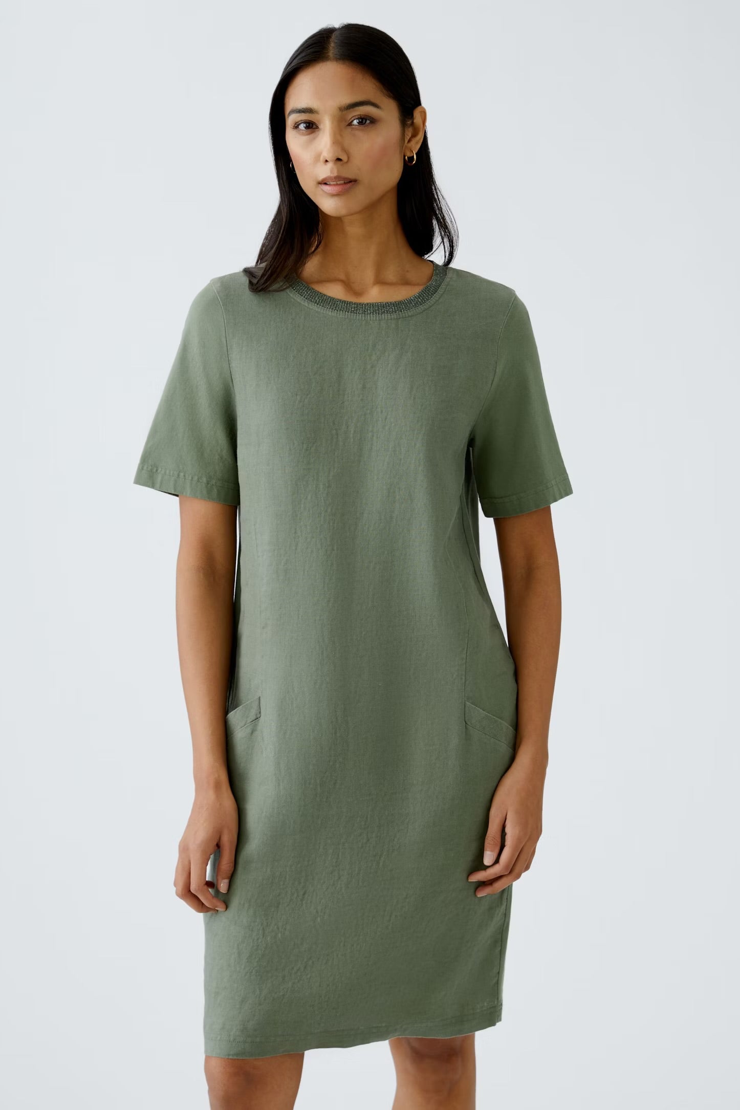 Oui Kleid Dress In Shaded Moss