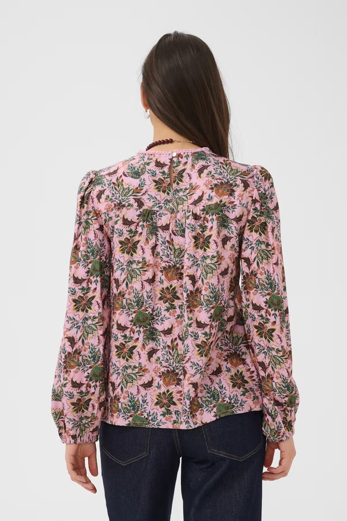 Bloom print blouse in pink multi