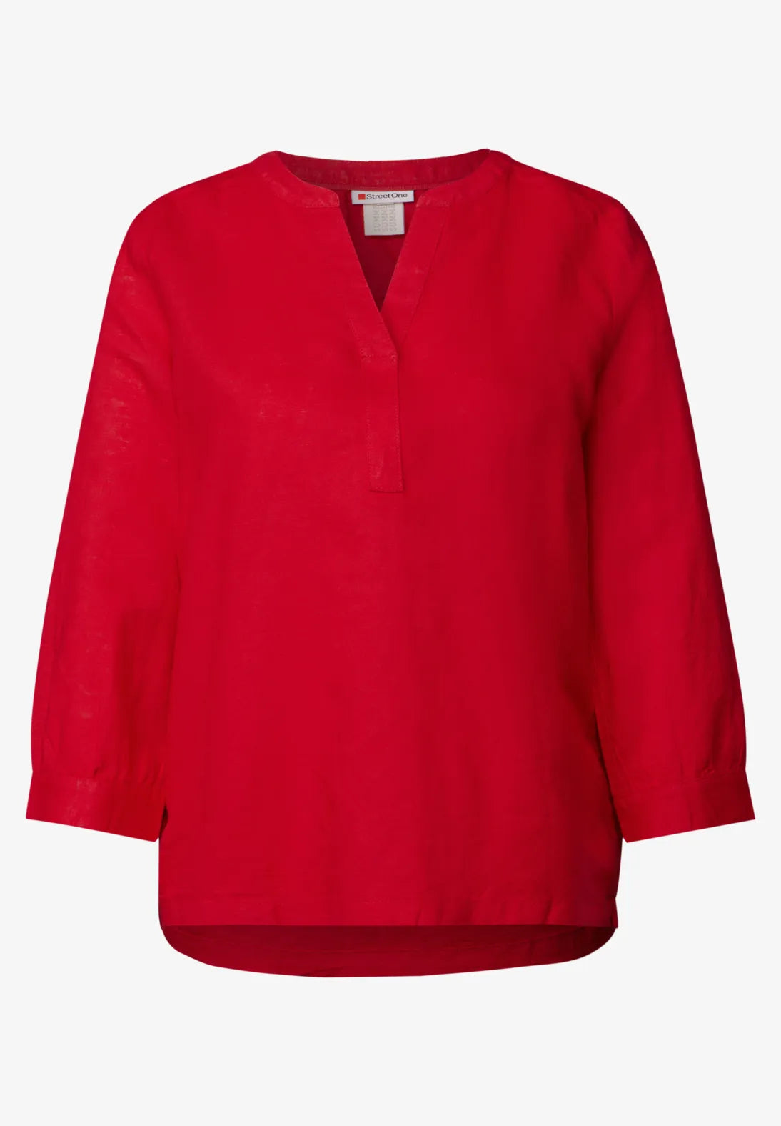 Street One Split Neck Blouse In Glory Red