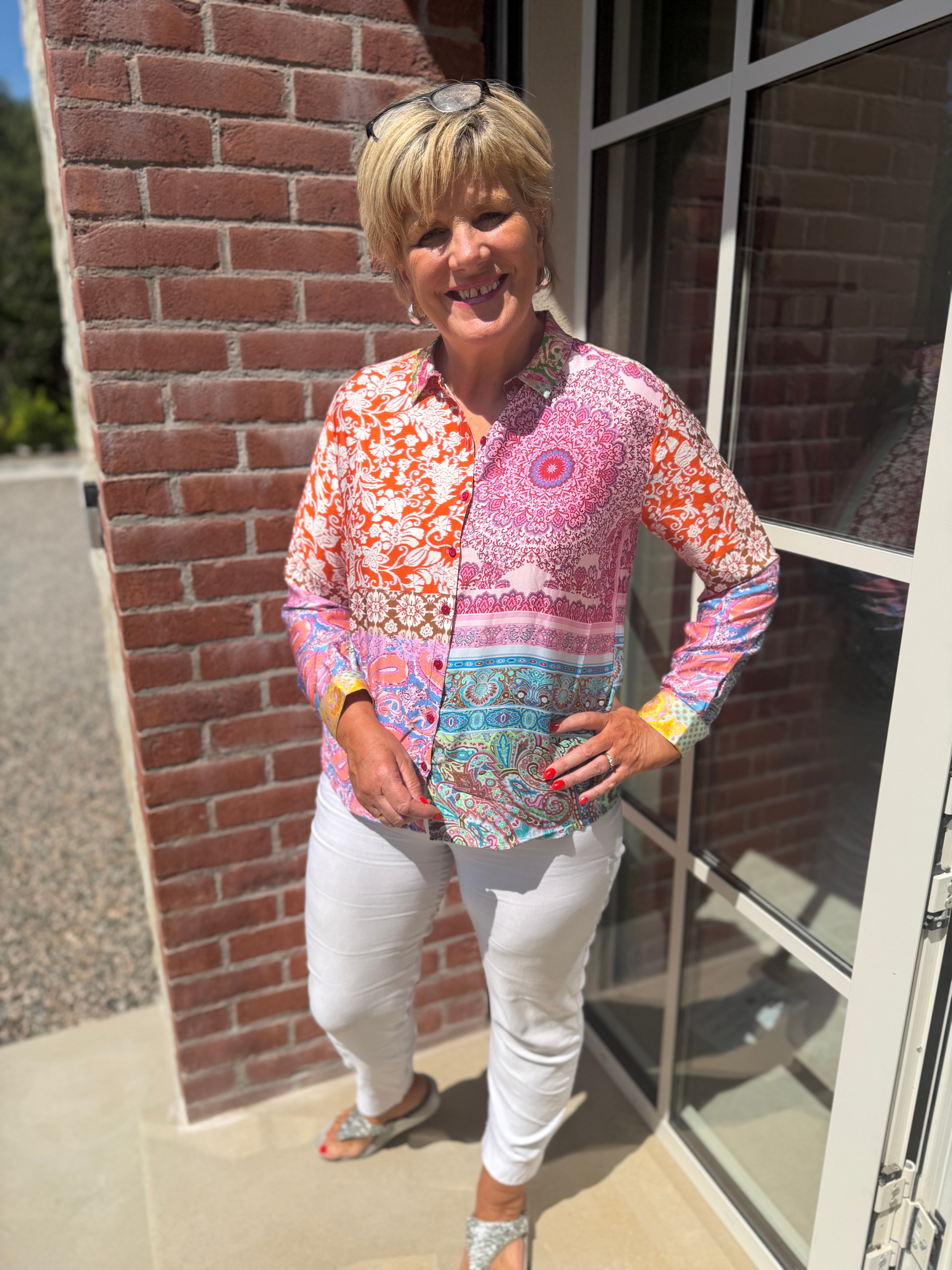 Milano Italy Patterned shirt in pink multi