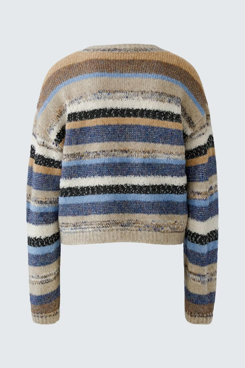 Oui Pullover In Light brown & blue