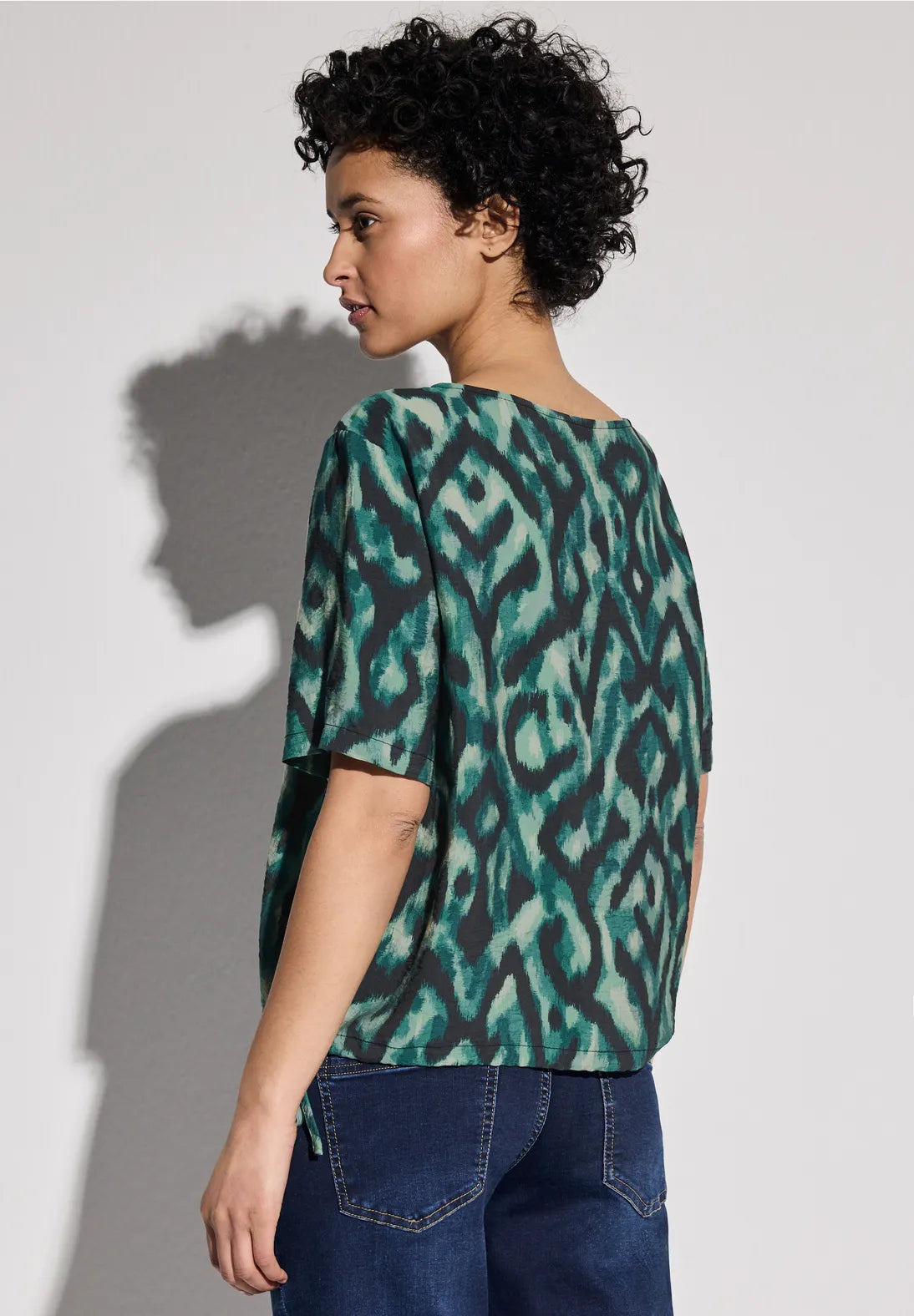 Street One Roundneck Blouse In Hunter Green