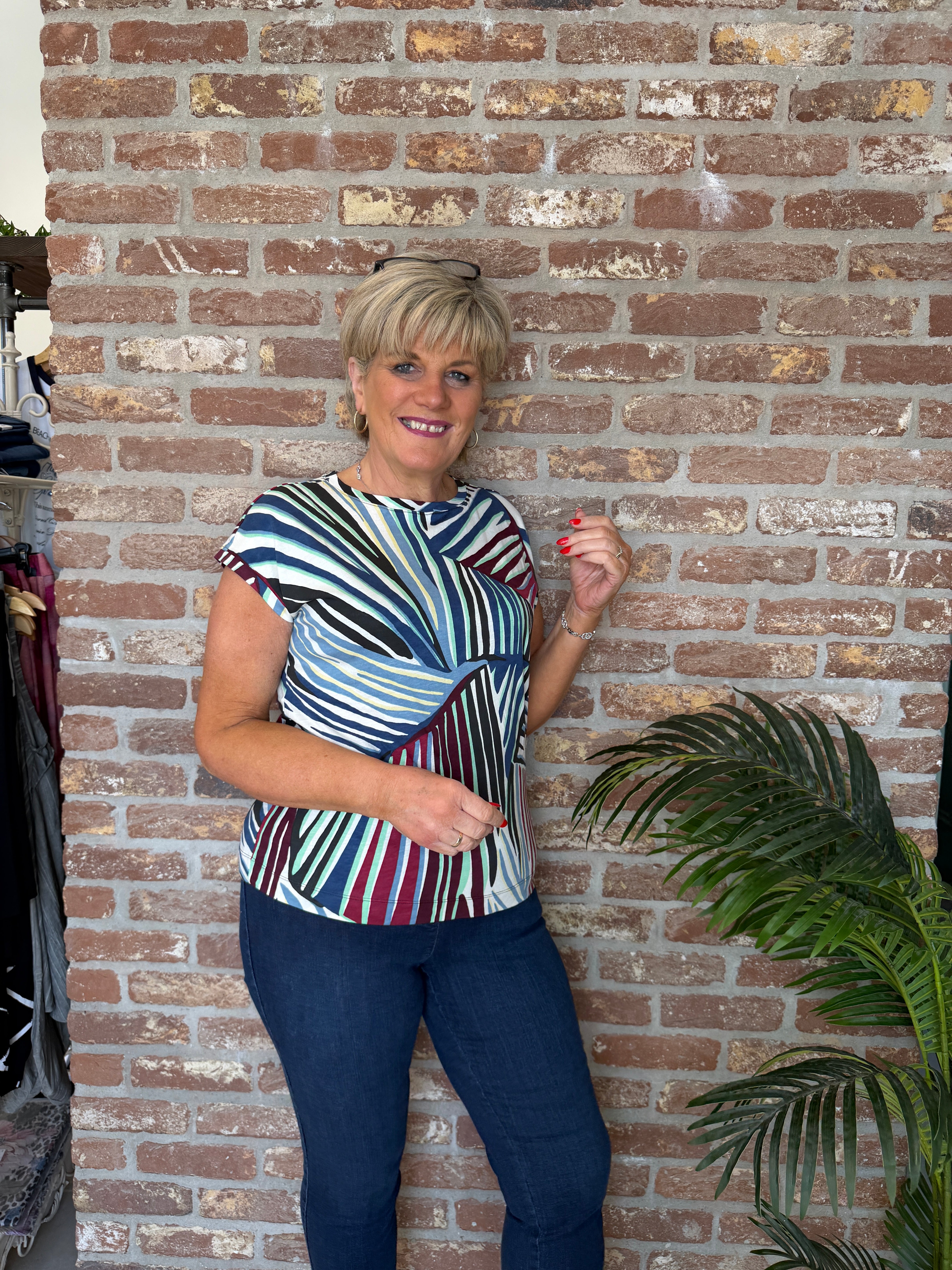 Cecil Multi T-shirt in Palm Breeze Green
