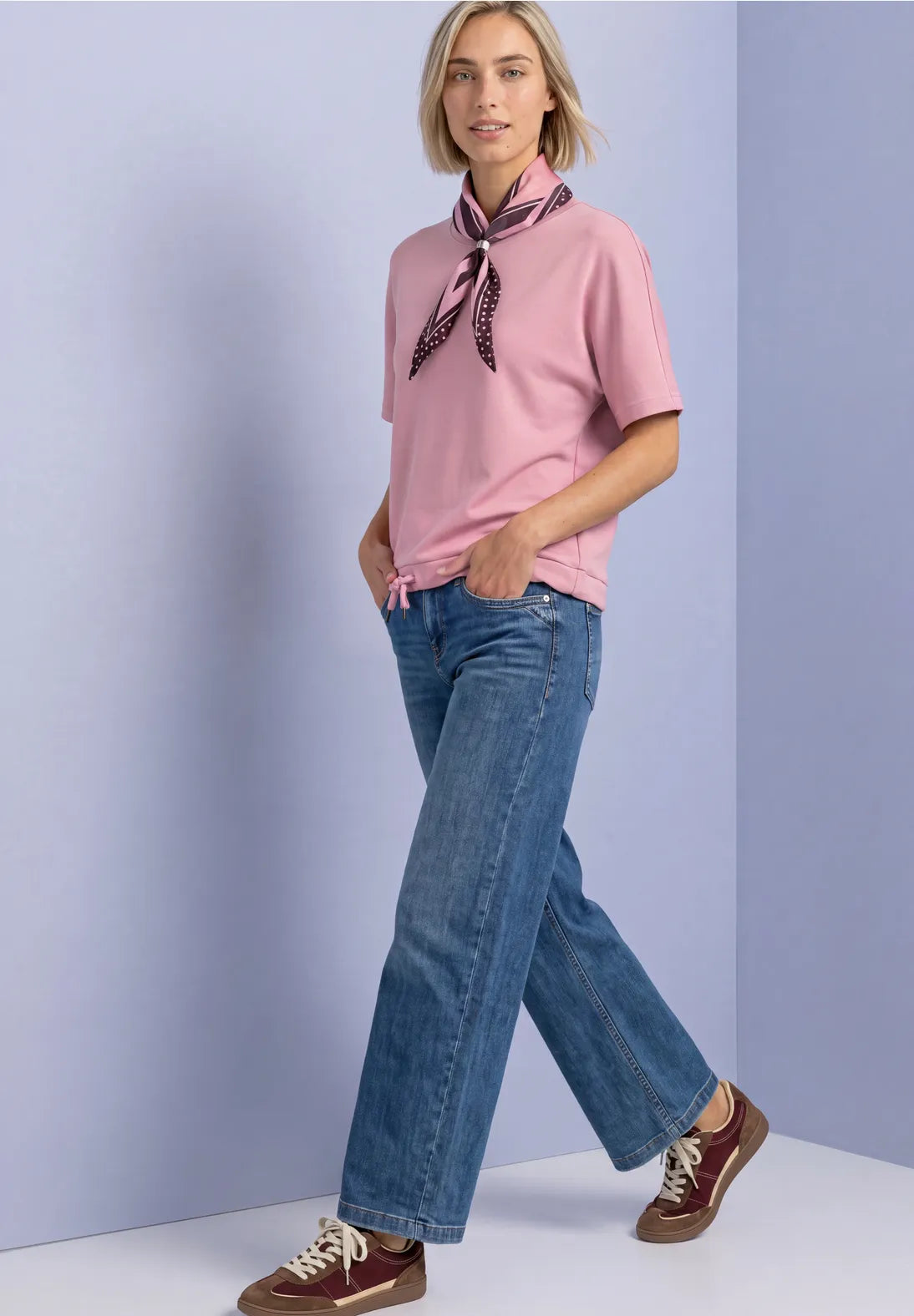 Silk look top in vintage blush
