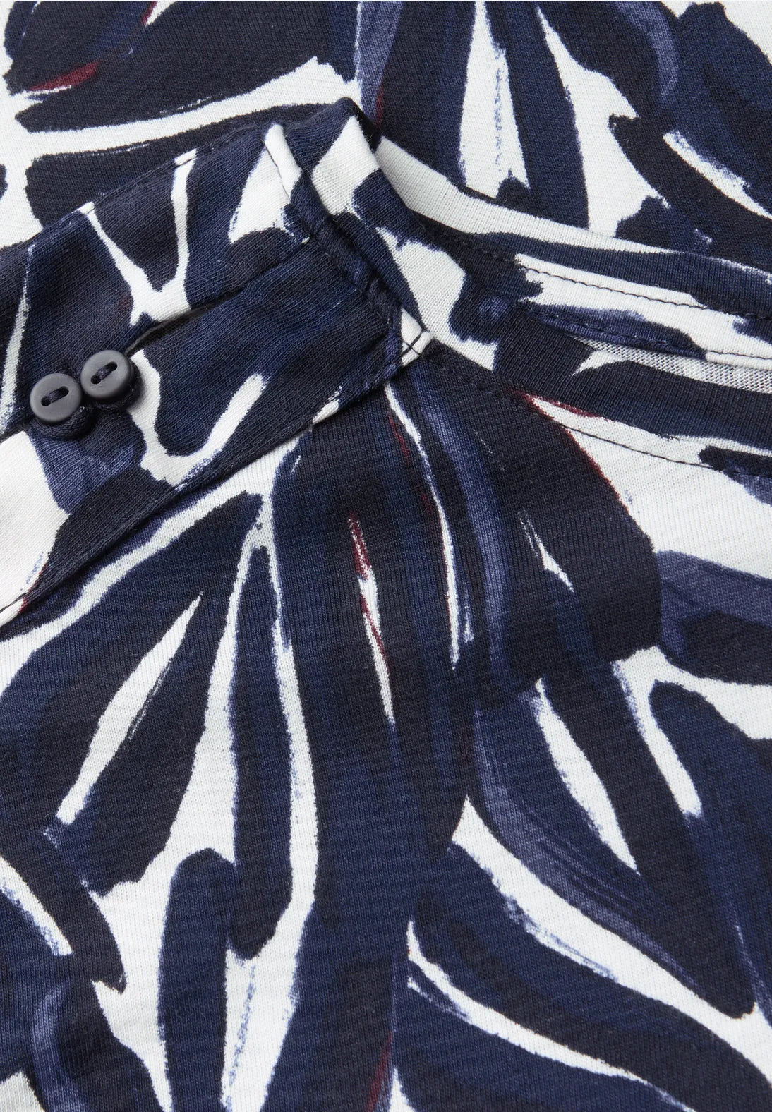 Cecil Floral Round Neck Top In Urban Dark Blue