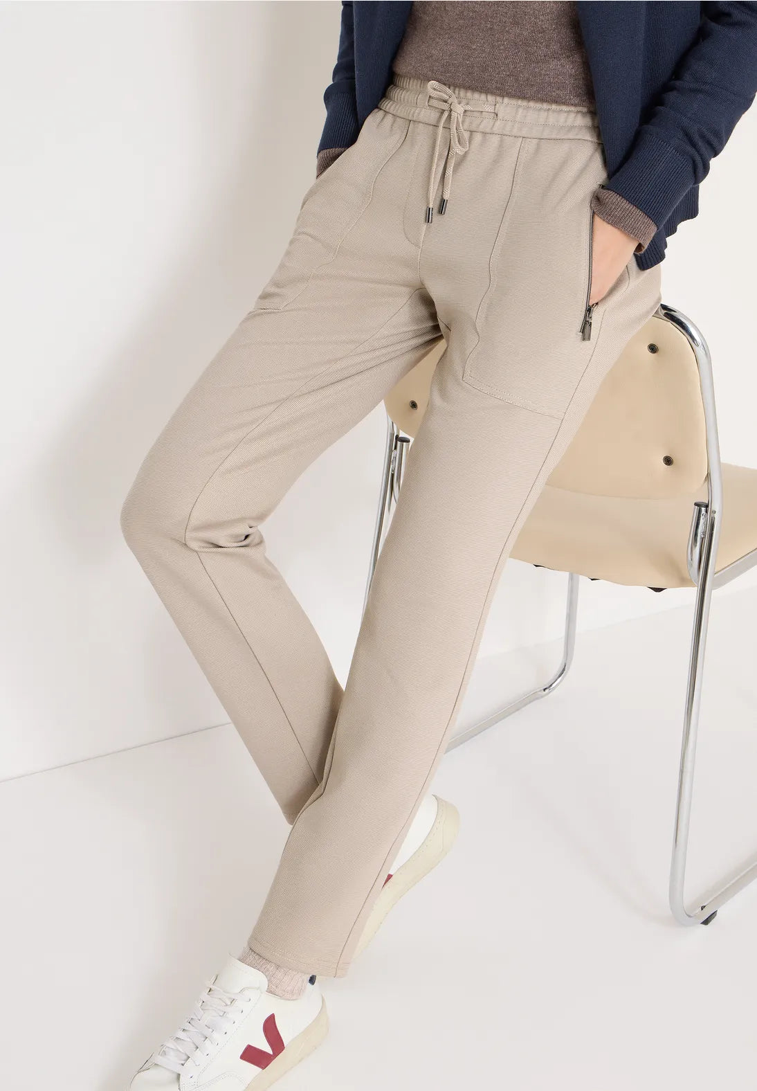 Cecil Tracey Trousers In Urban Taupe Melange