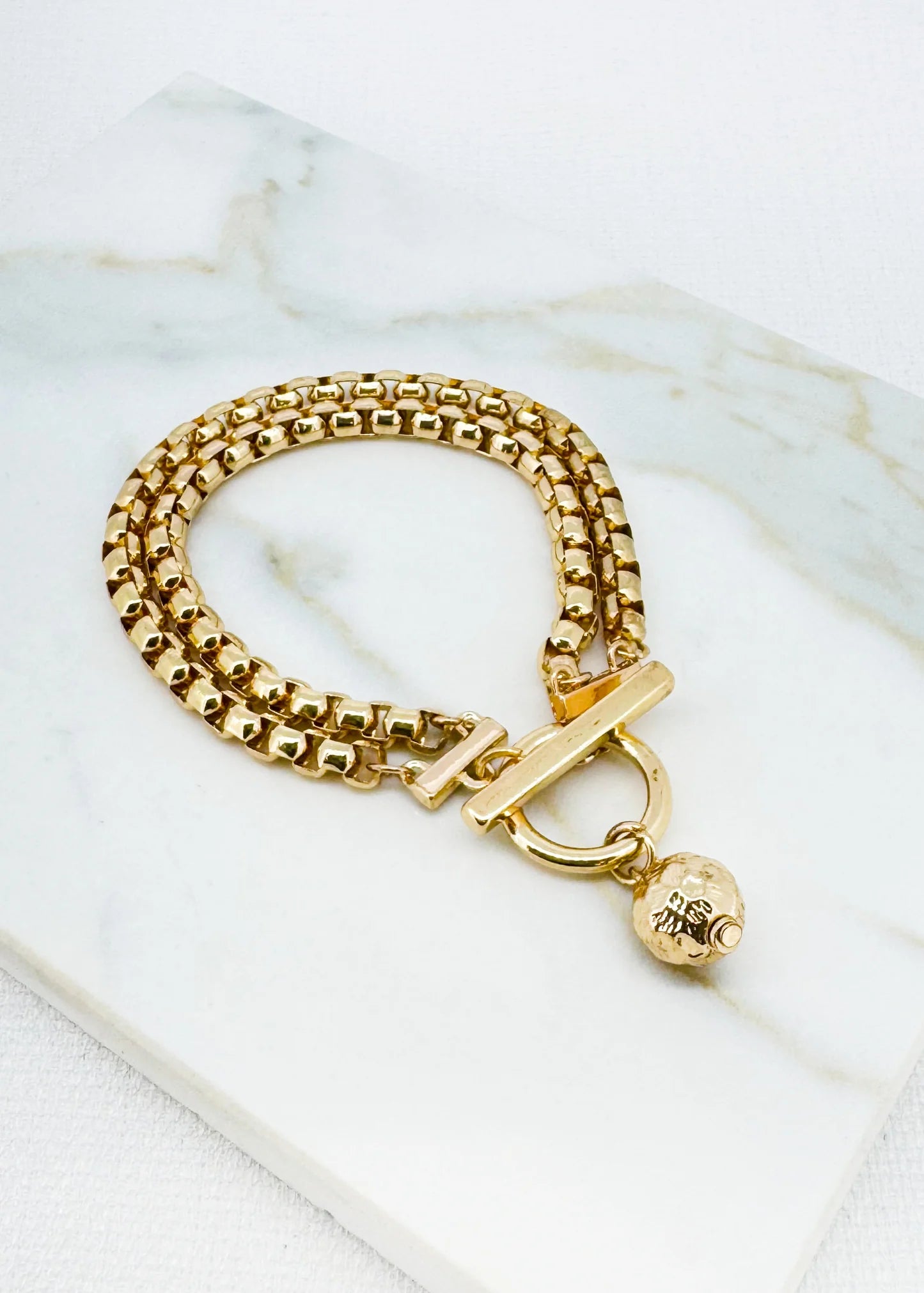 Envy Double Layer Charm Bracelet in gold