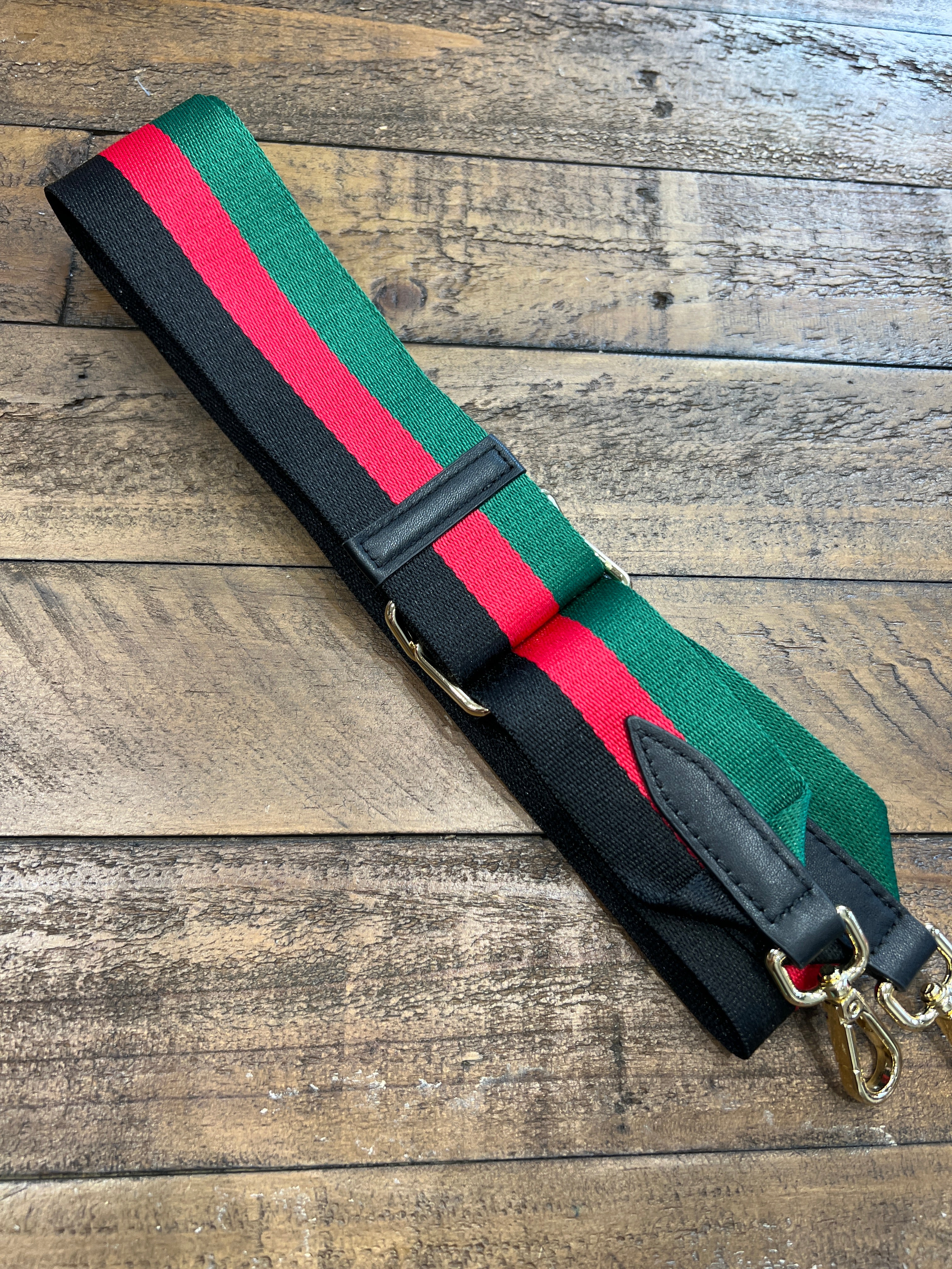 Kerry Crossbody Strap In Red, Green & black