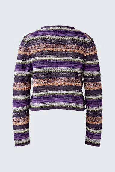 Oui Knit Jacket In Dark Violet Orange