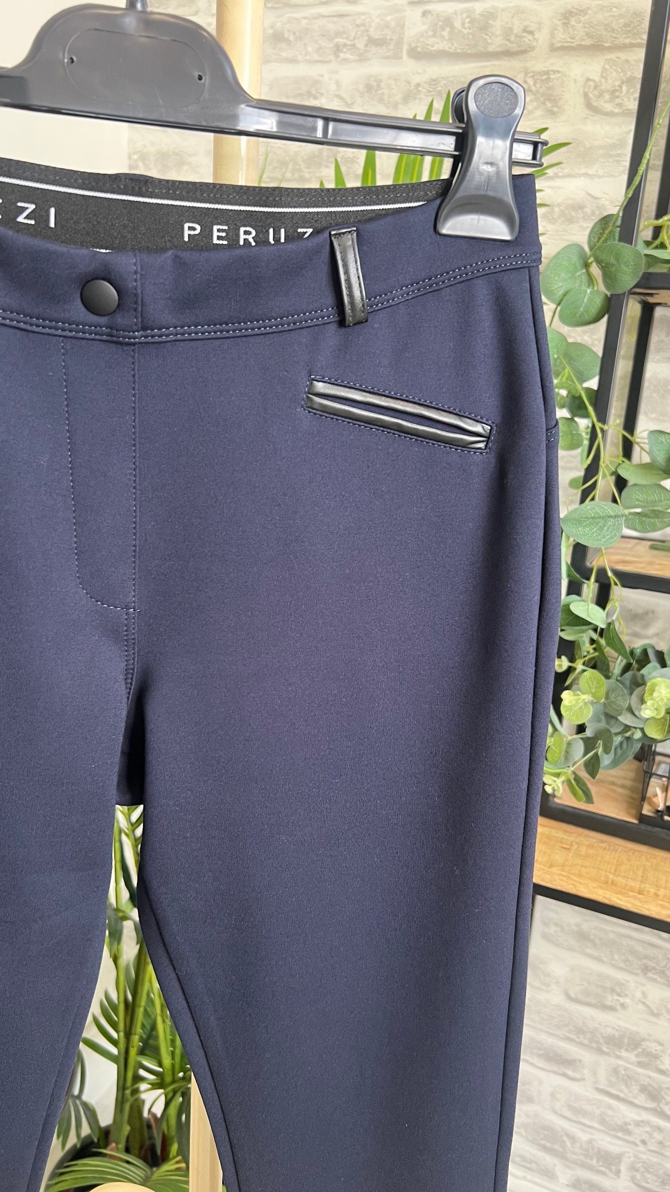 Peruzzi Pleather Trim Legging