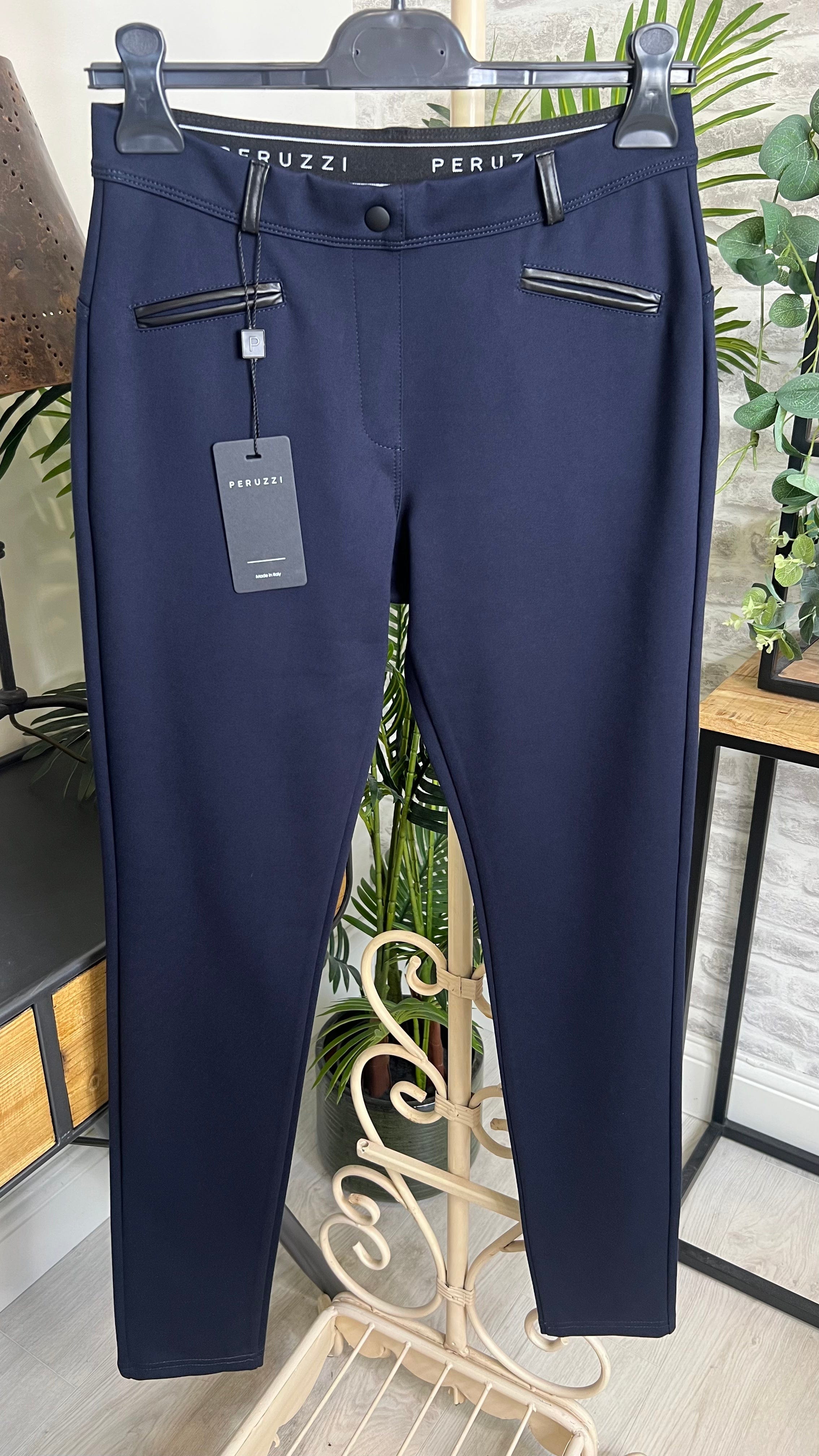 Peruzzi Pleather Trim Legging