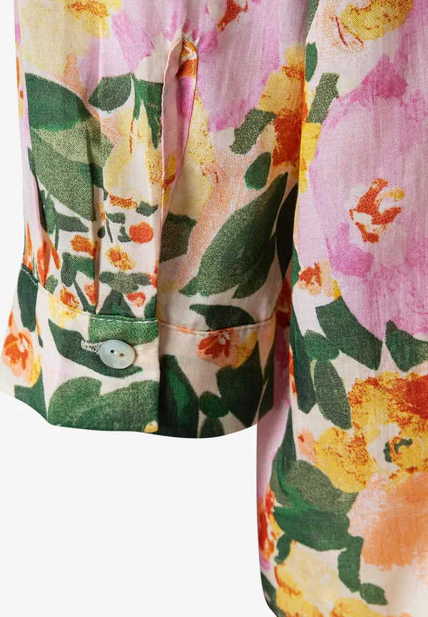 More & More Floral Blouse In Pink Multi