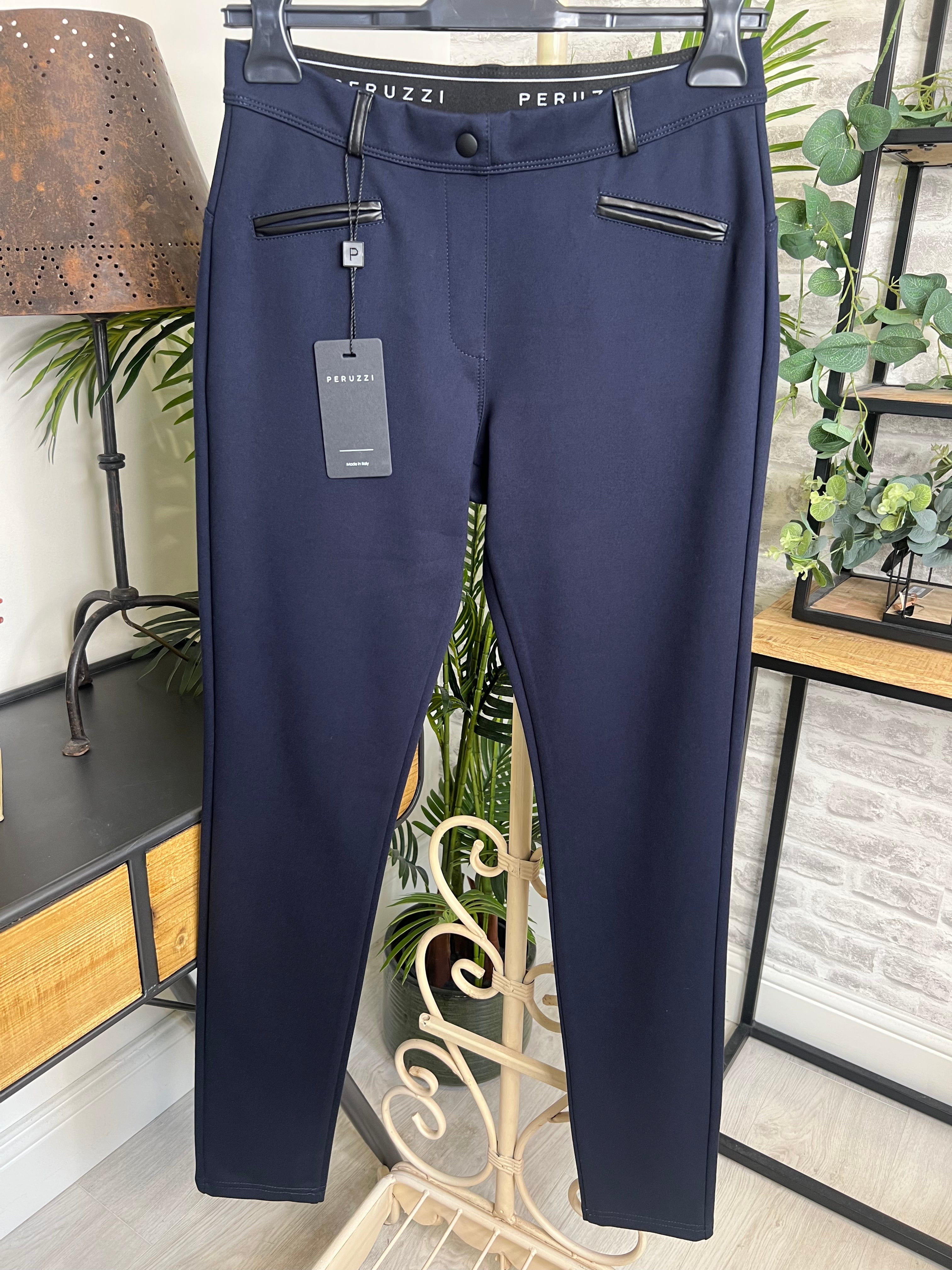 Peruzzi Pleather Trim Legging
