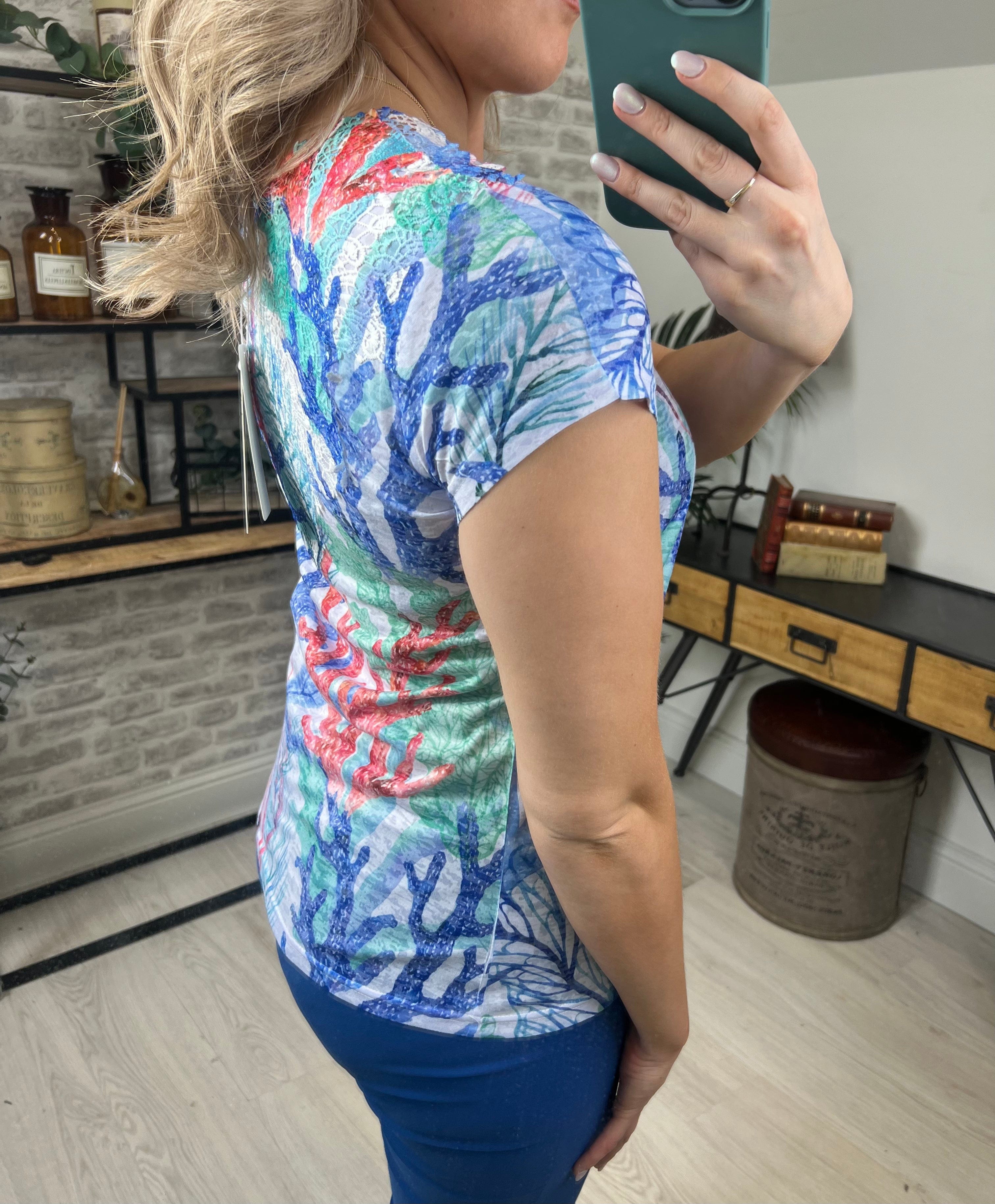 MXO Printed T-Shirt In Blue Multi