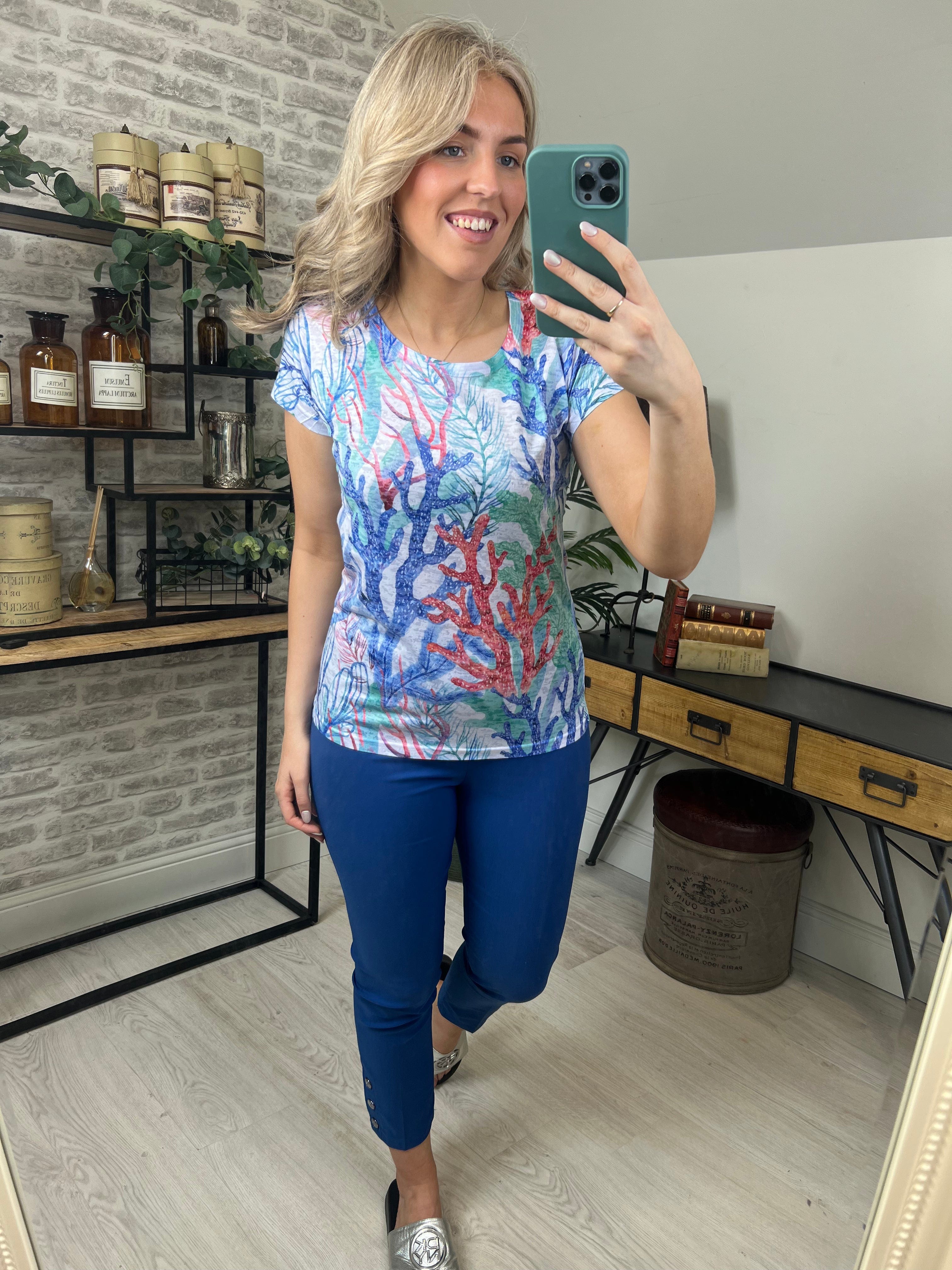 MXO Printed T-Shirt In Blue Multi