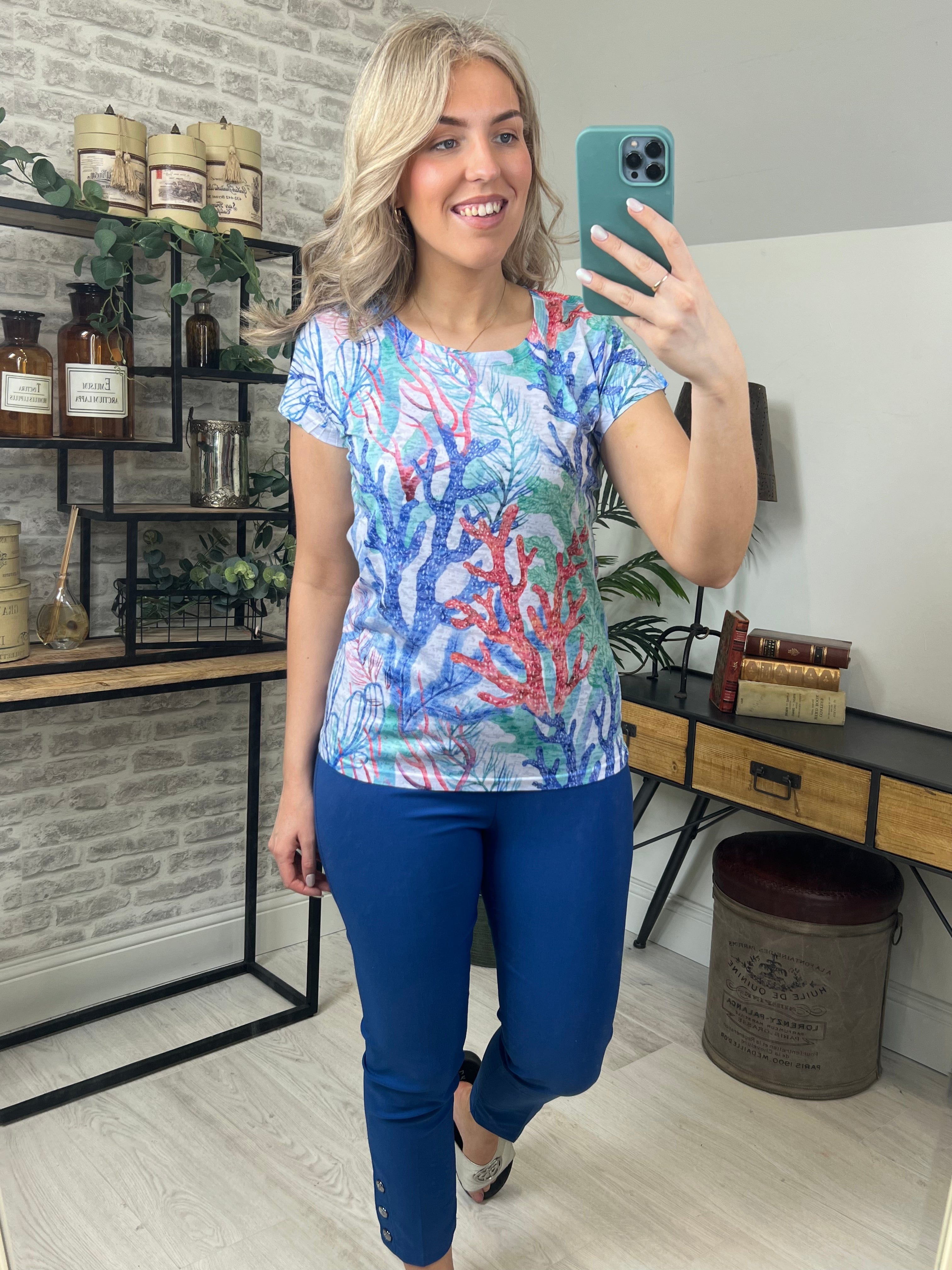 MXO Printed T-Shirt In Blue Multi
