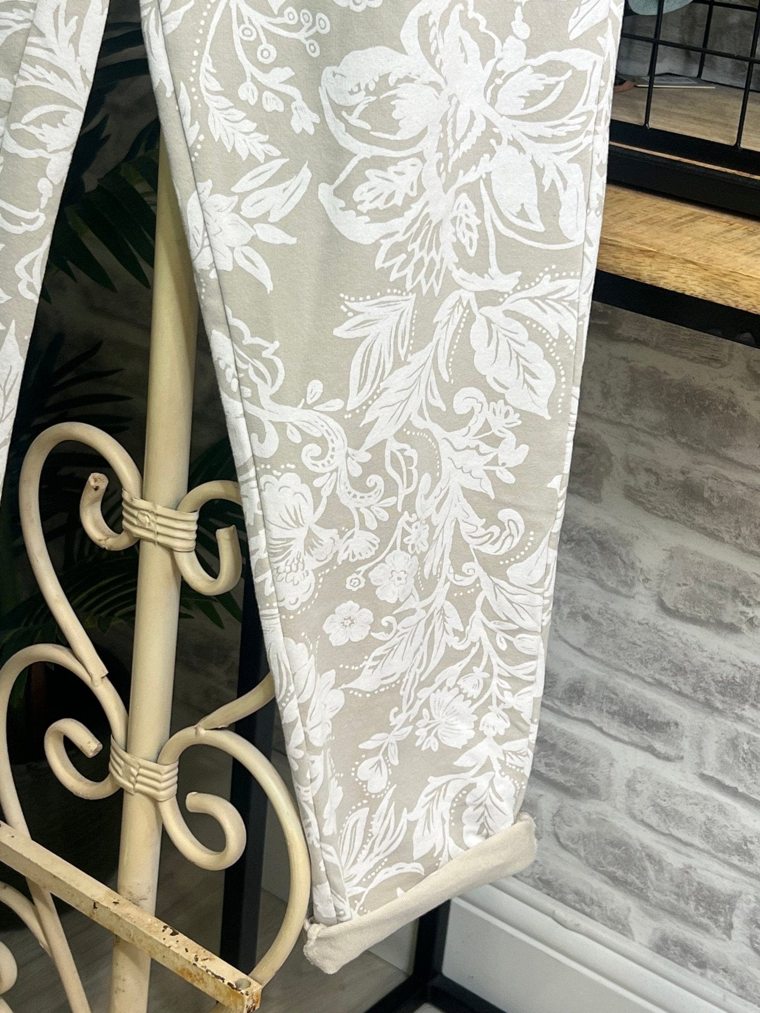 Deck By Decollage Floral Joggers In Beige - Crabtree Cottage