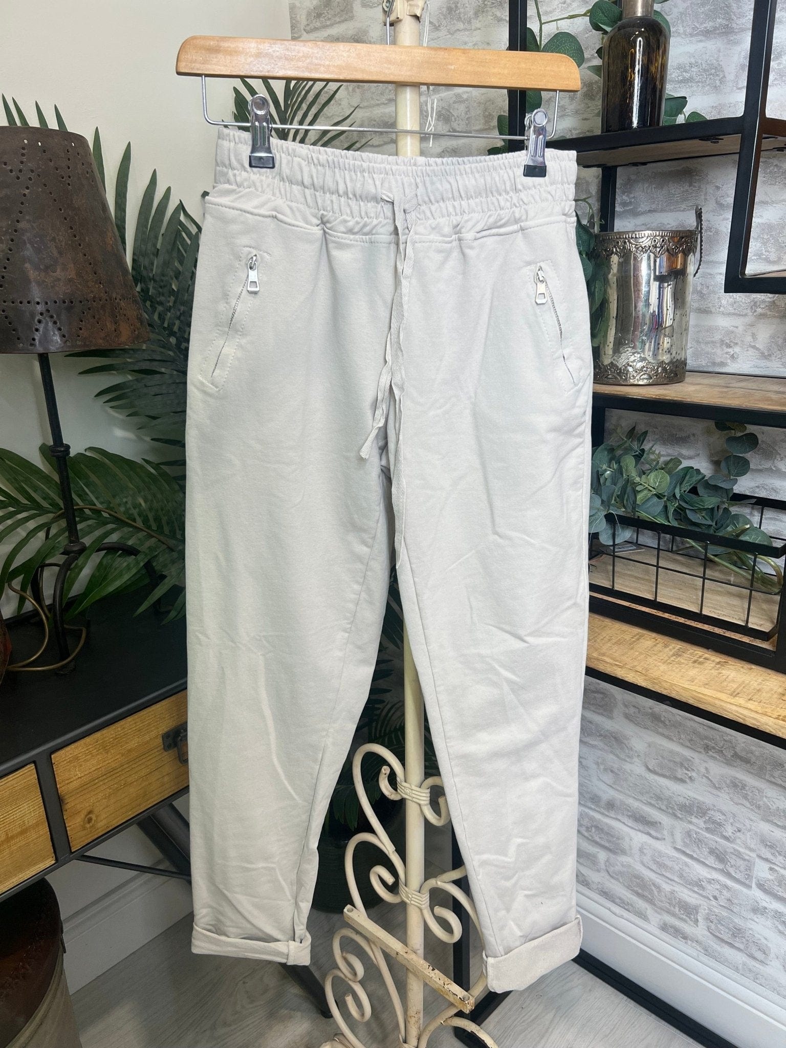 Deck By Decollage Joggers In Beige - Crabtree Cottage