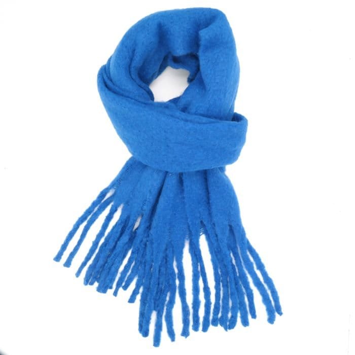 Elisha Chunky Plain Scarf In Blue - Crabtree Cottage