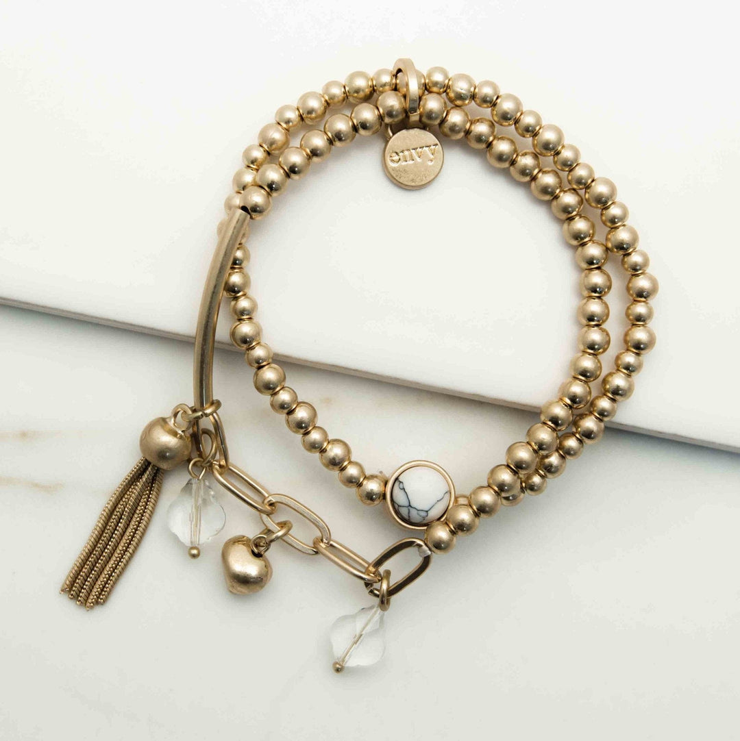 Envy Gold 2 Layer Stretch Bracelet - Crabtree Cottage