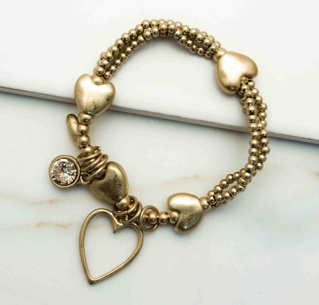 Envy Gold Bracelet With Open Heart Pendant - Crabtree Cottage