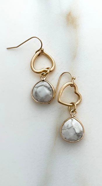 Envy Gold Open Heart Dropper Earrings