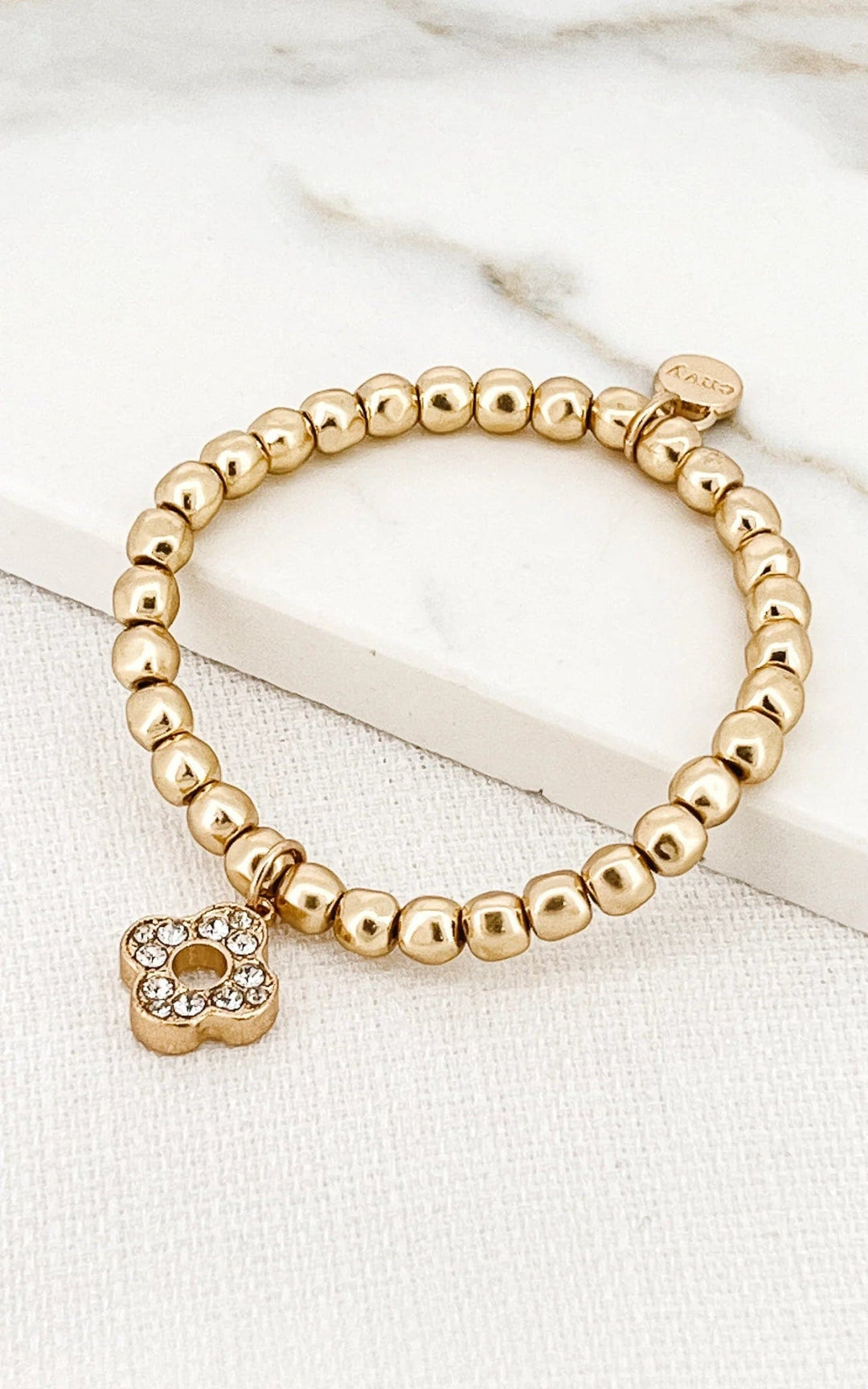 Envy Open Fleur Ball Bracelet In Gold - Crabtree Cottage