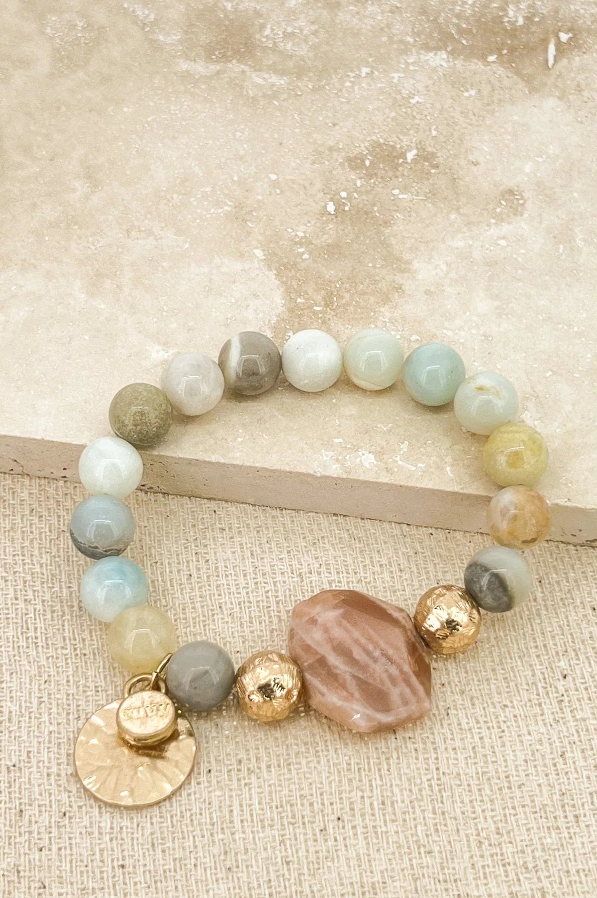 Envy Semi Precious Stone Bracelet In Green Multi - Crabtree Cottage