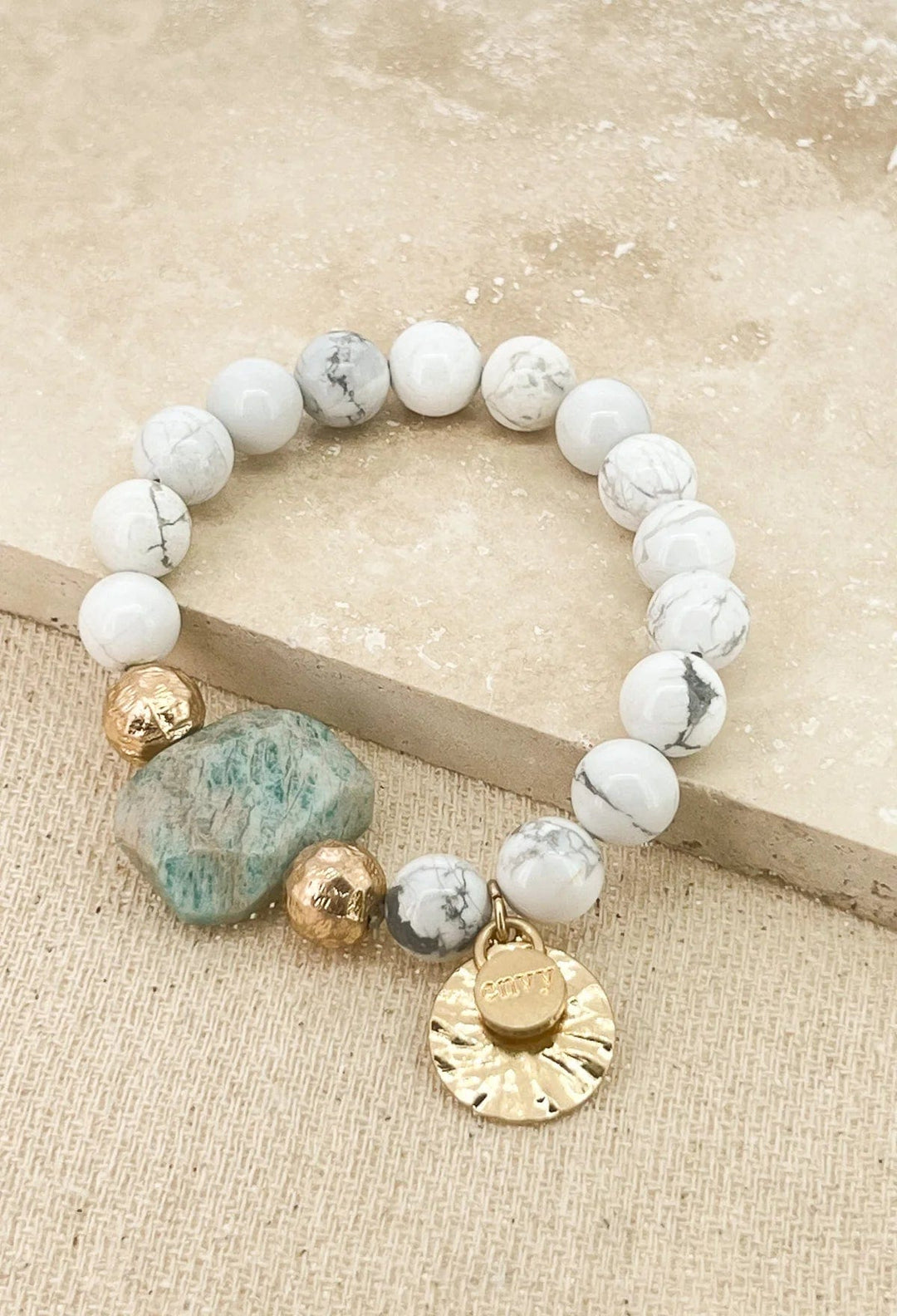Envy Semi Precious Stone Bracelet In White multi - Crabtree Cottage