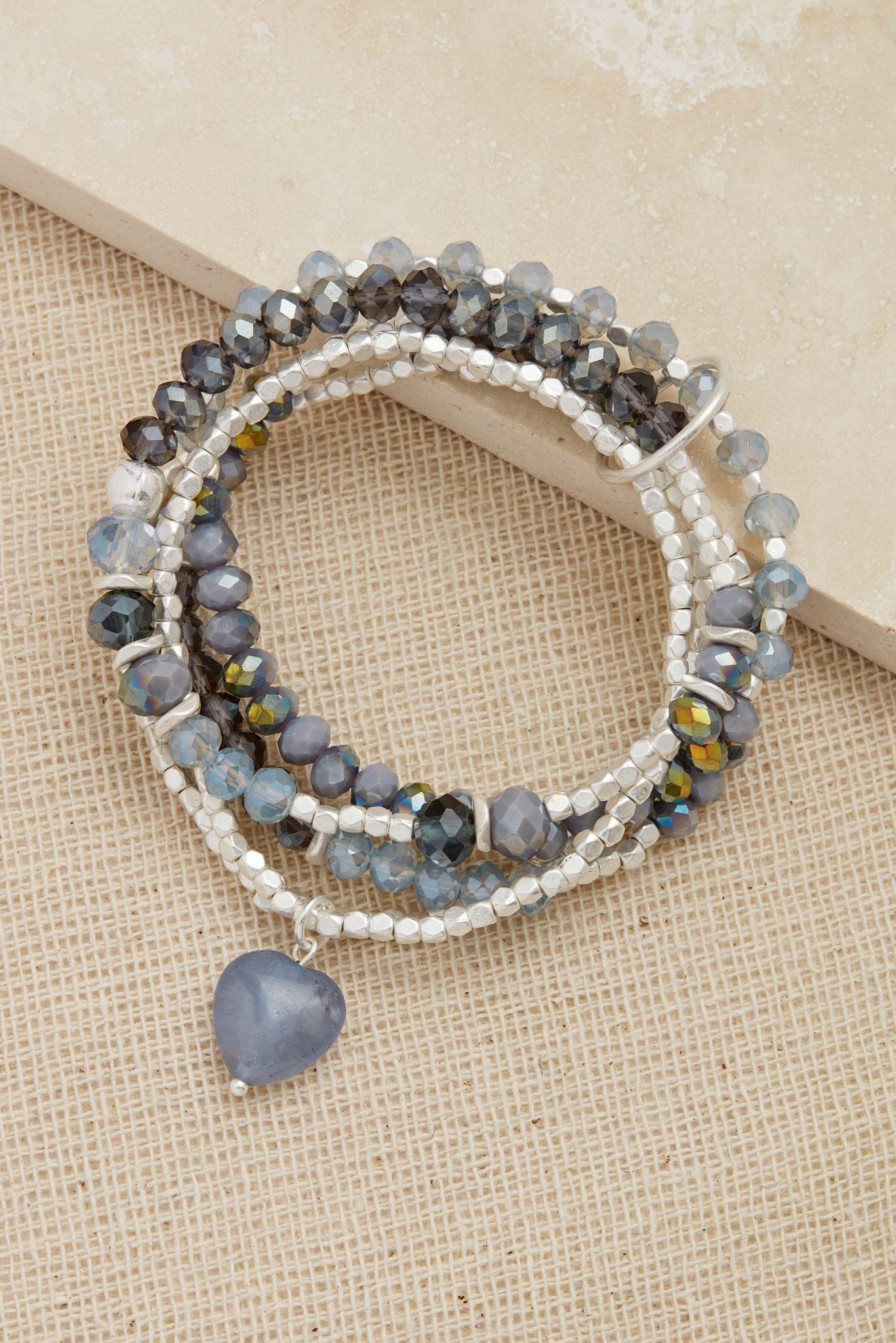 Envy Silver & Blue Multi Layer Bracelet - Crabtree Cottage