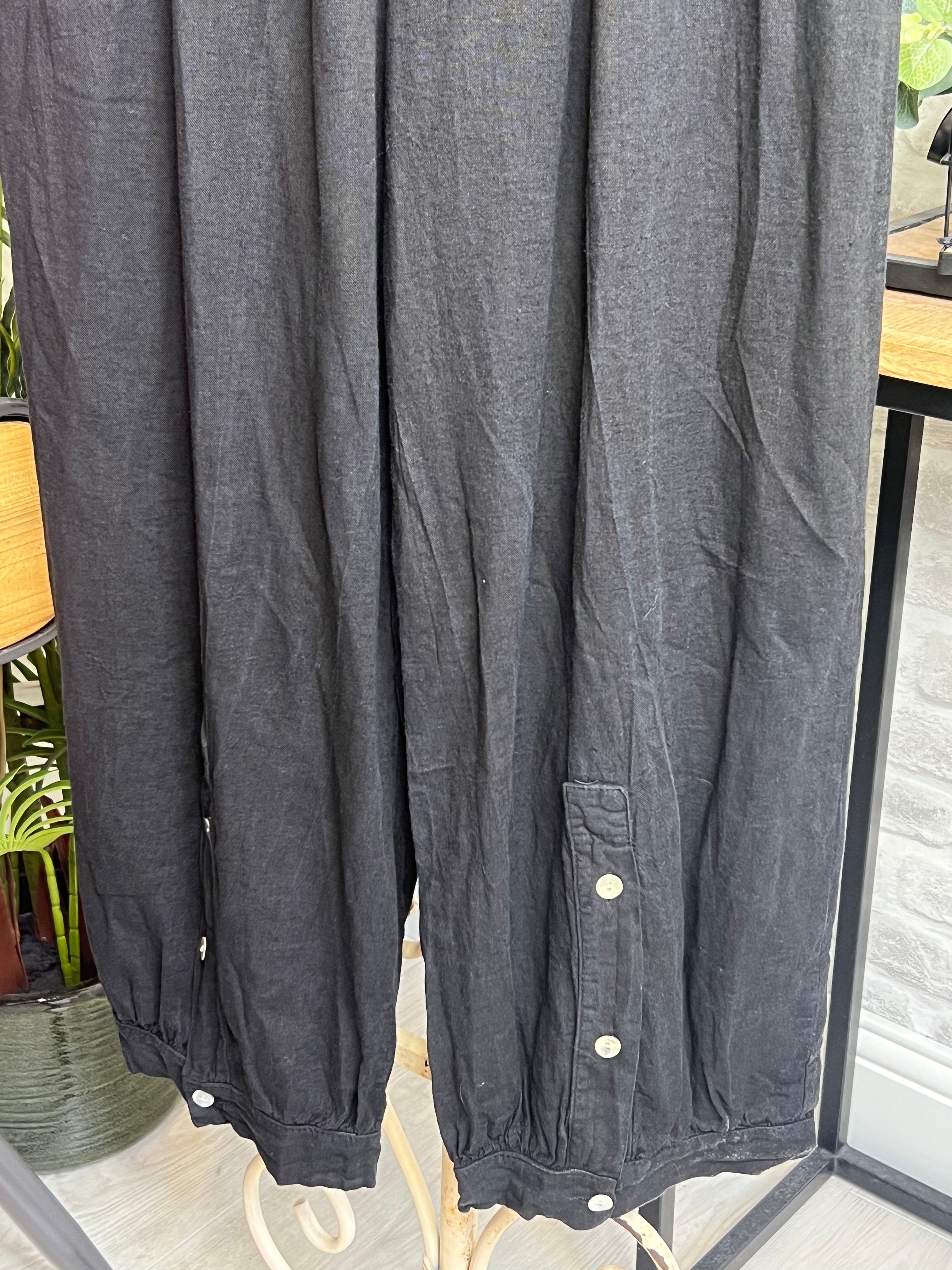Rose Trousers With Buttons In Black