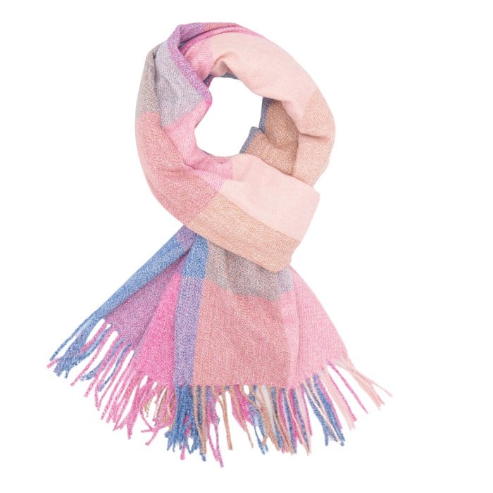 Melissa Tartan Scarf In Pink Mix - Crabtree Cottage