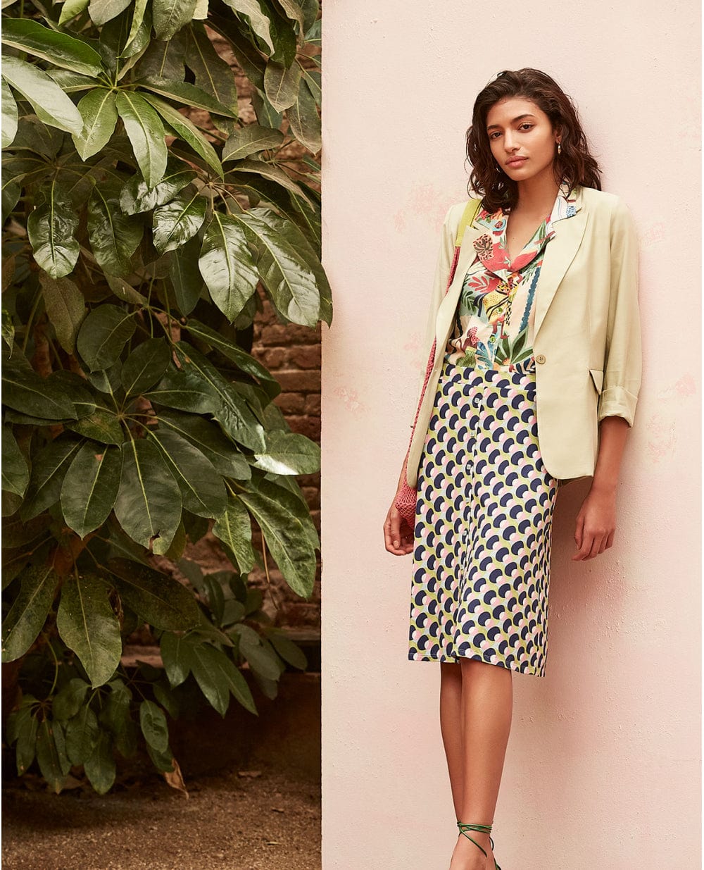 Surkana A-Line Buttoned Skirt In Blue - Crabtree Cottage