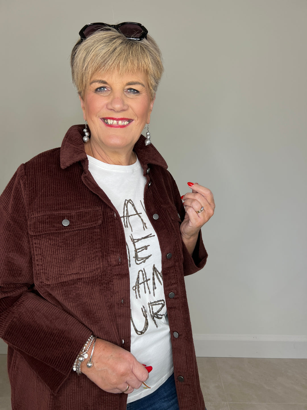 Culture Cubaela Cord Jacket In Bitter Chocolate