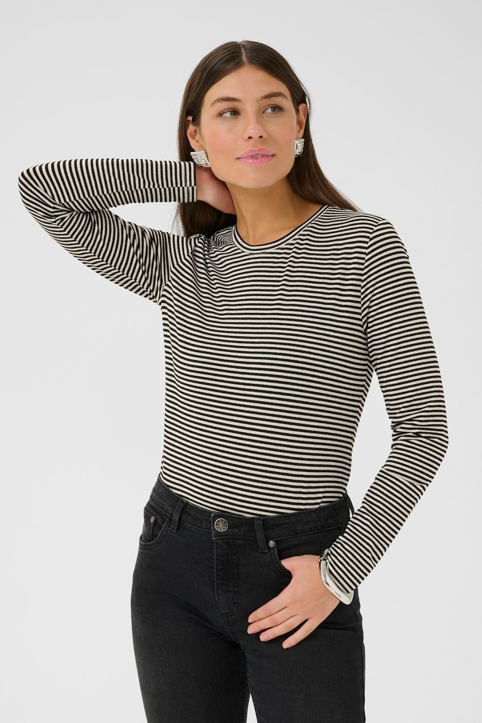 Culture Striped Top In Black & White
