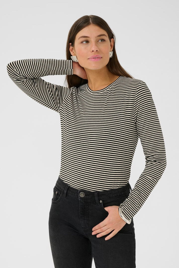 Culture Striped Top In Black & White