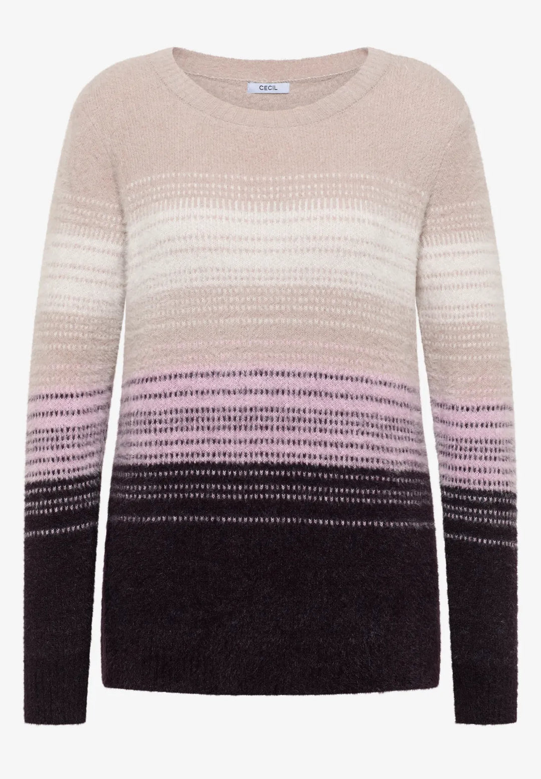 Cecil Striped Jumper In Eggplant Red