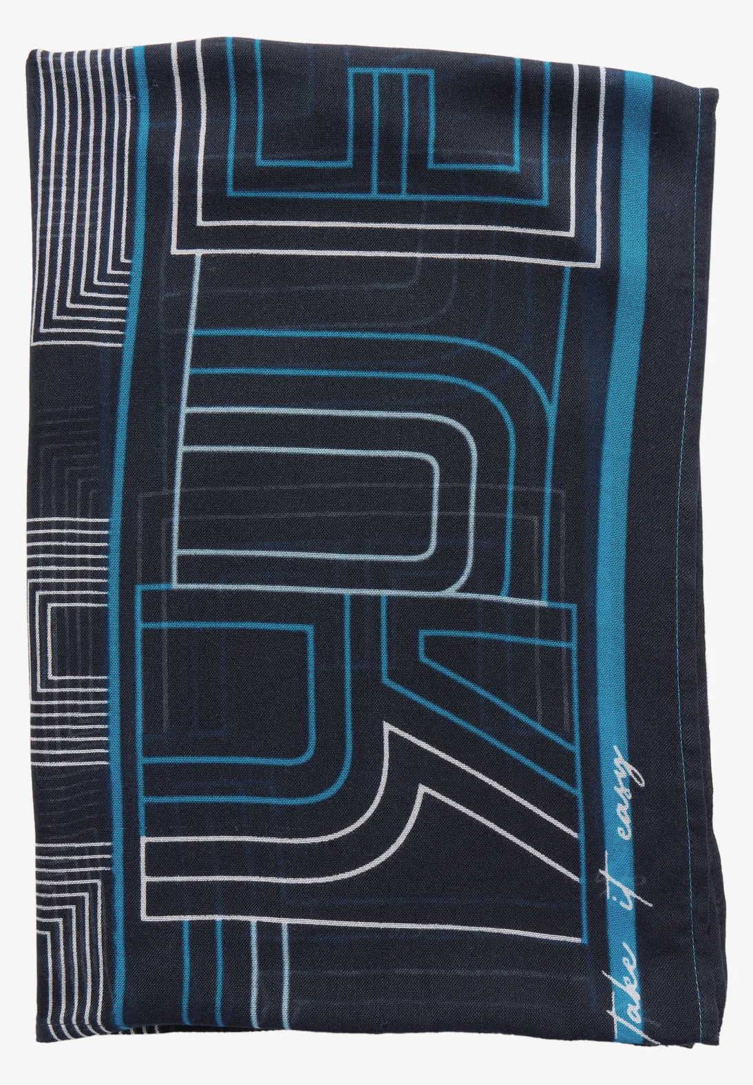 Cecil Print Loop Snood In Deep Petrol