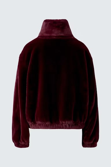 Faux fur jacket in bramble berry