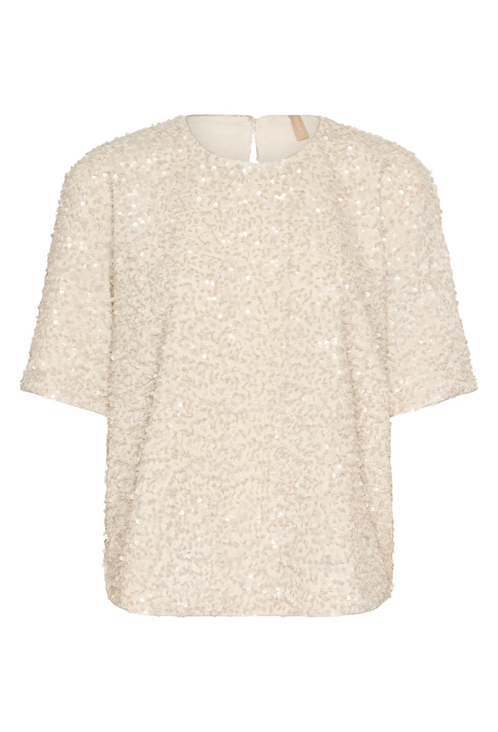 Culture Sequin Blouse In whitecap
