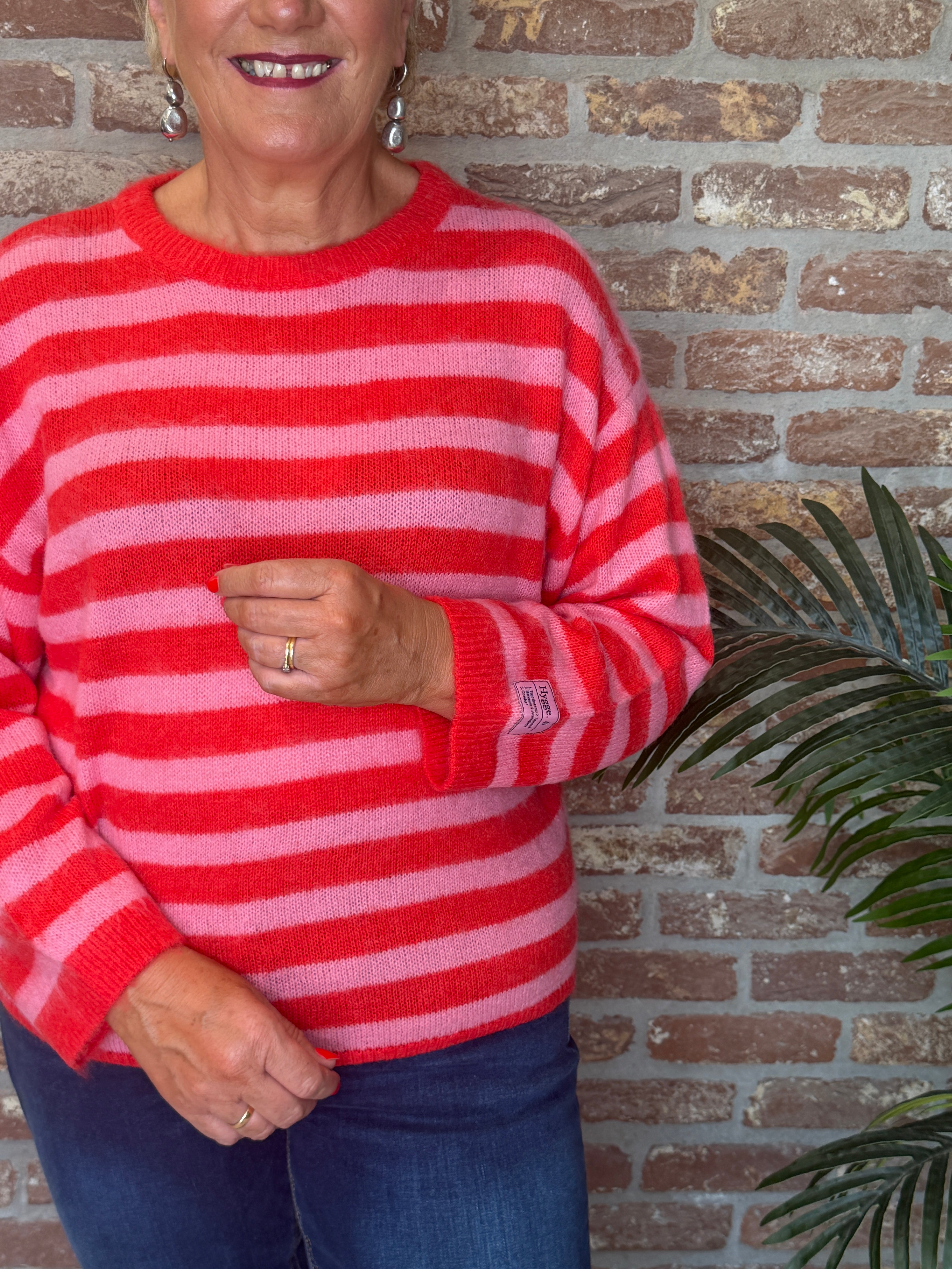 Ichi Ihblush striped Pullover In Pink Multi