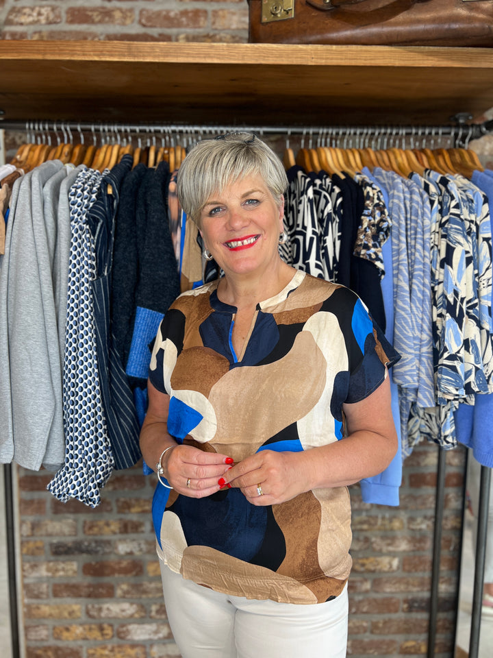 Culture Cudana Blouse In Blue & Brown