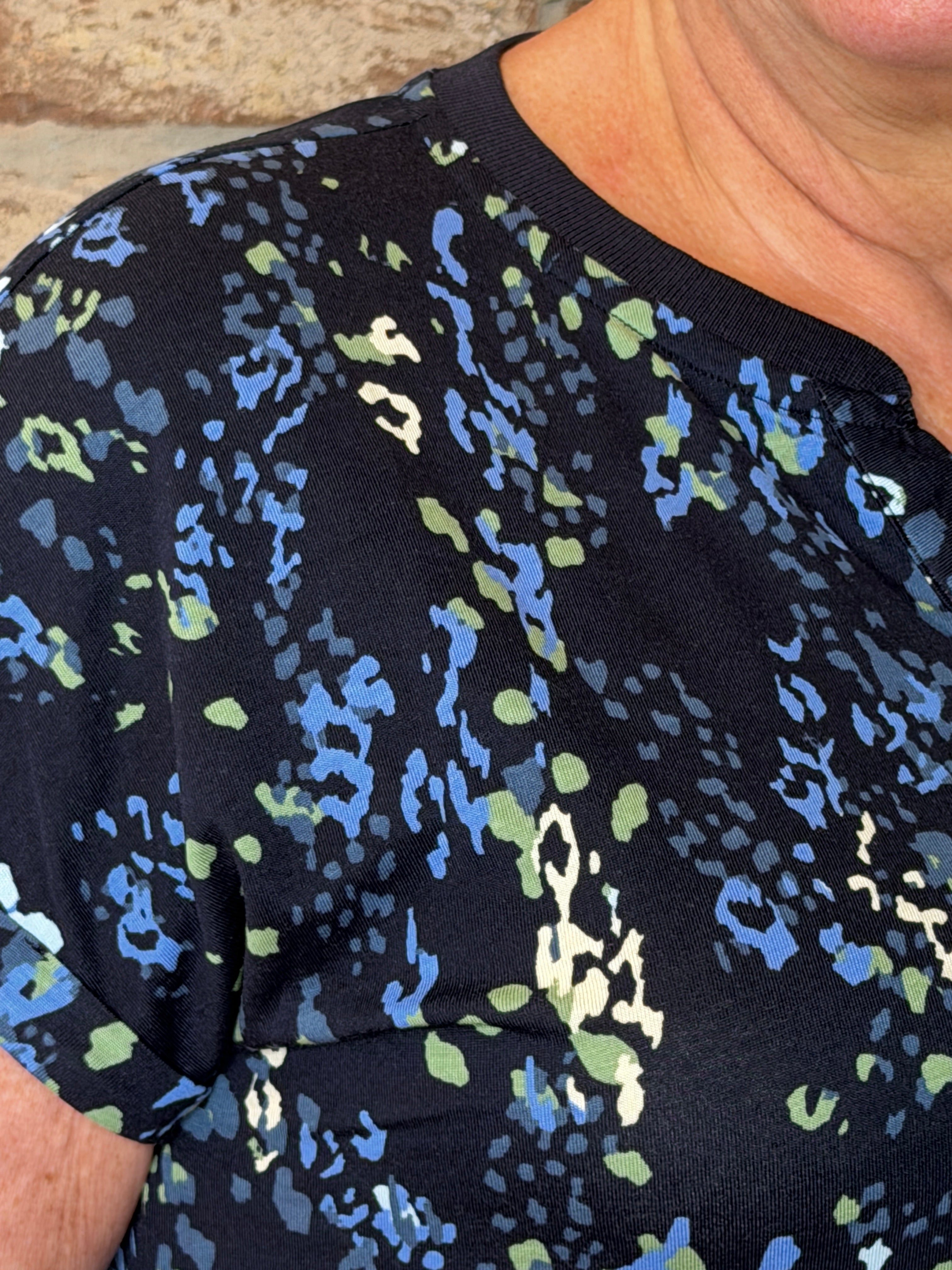 Cecil Minimal Print T-shirt In Urban Dark Blue