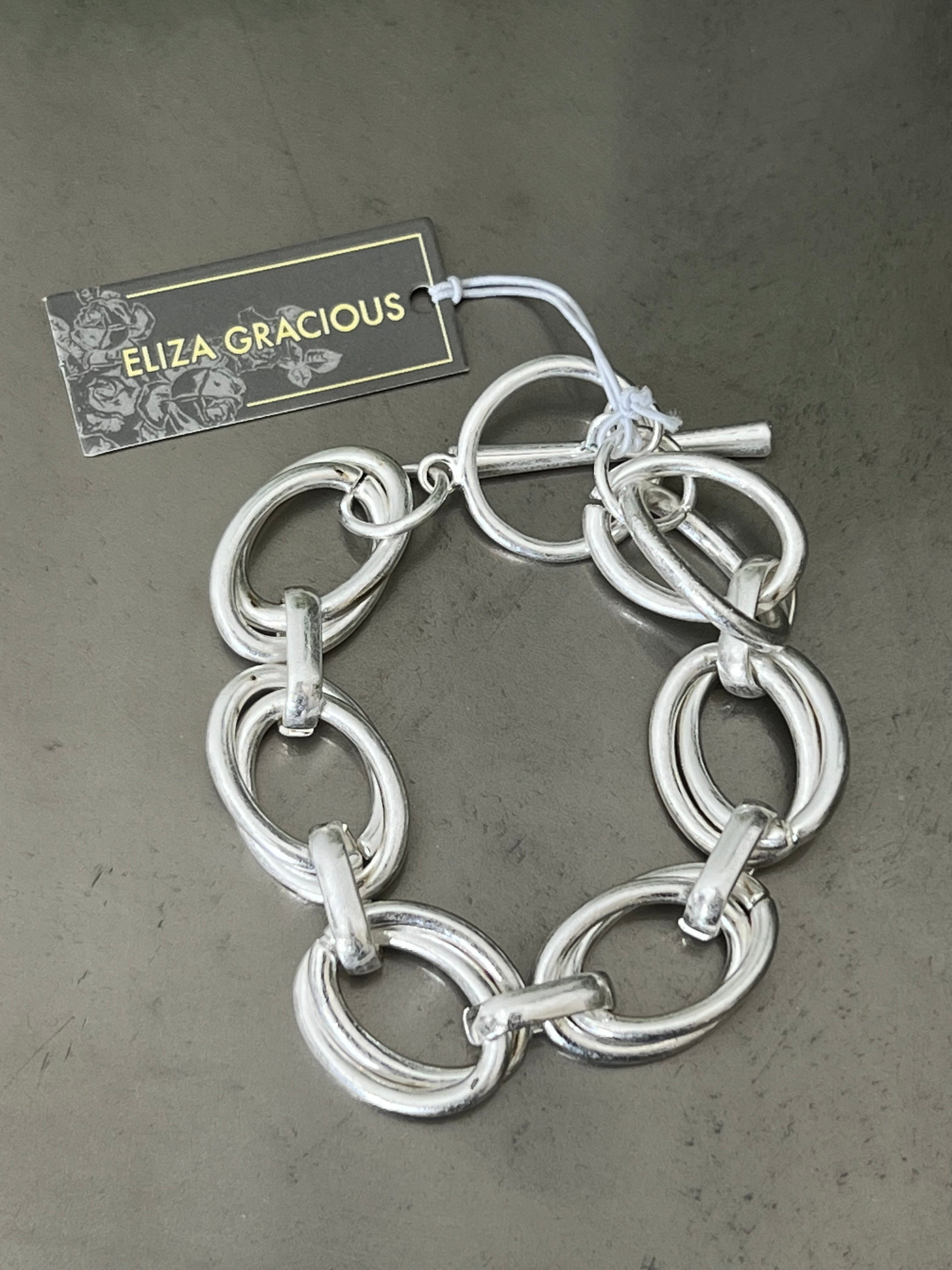 Eliza Gracious Chunky Chain Link Bracelet In silver