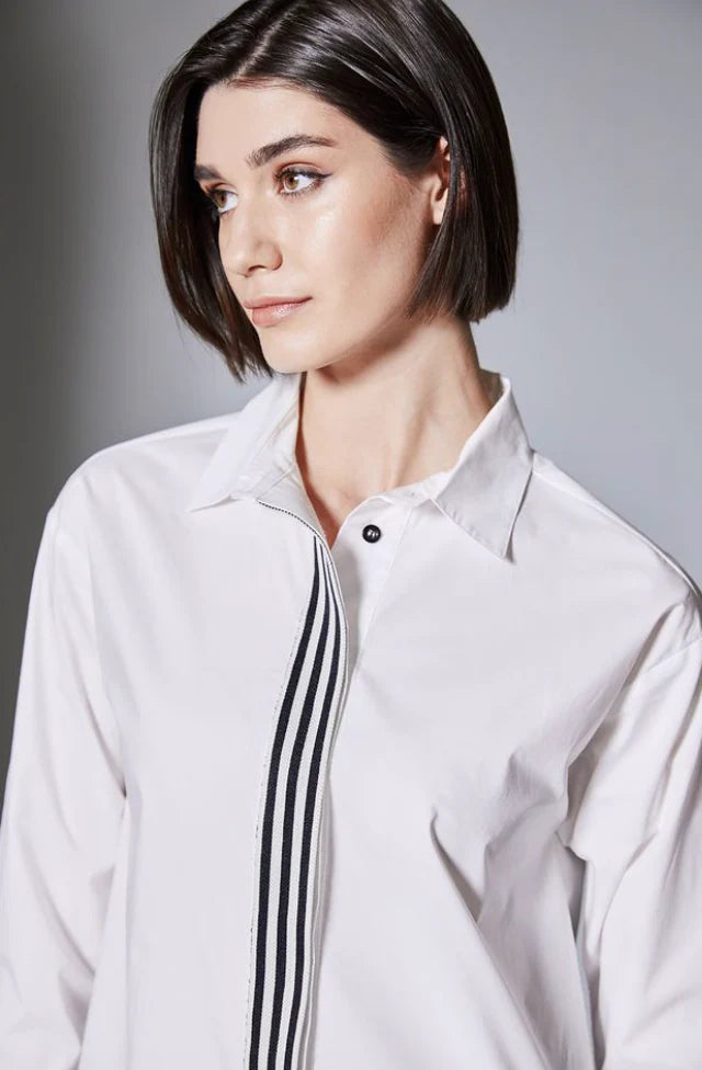 Peruzzi Centre Stripe Shirt In White