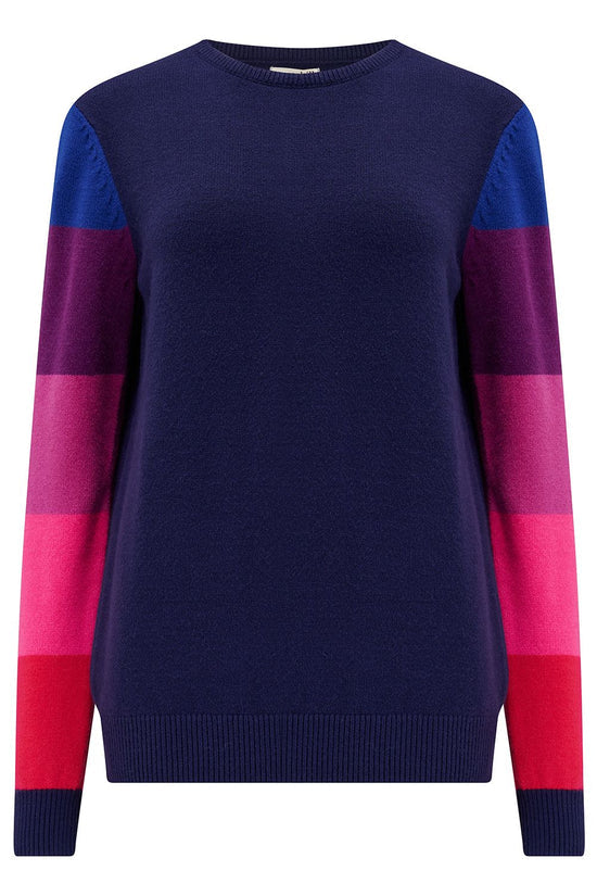 Sugarhill Brighton Stacey Colour Block Jumper In Navy