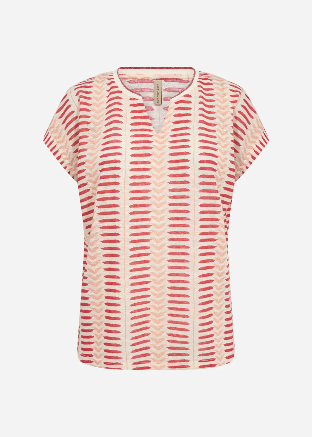 Soya Concept Aretha Striped T-Shirt In Red Multi