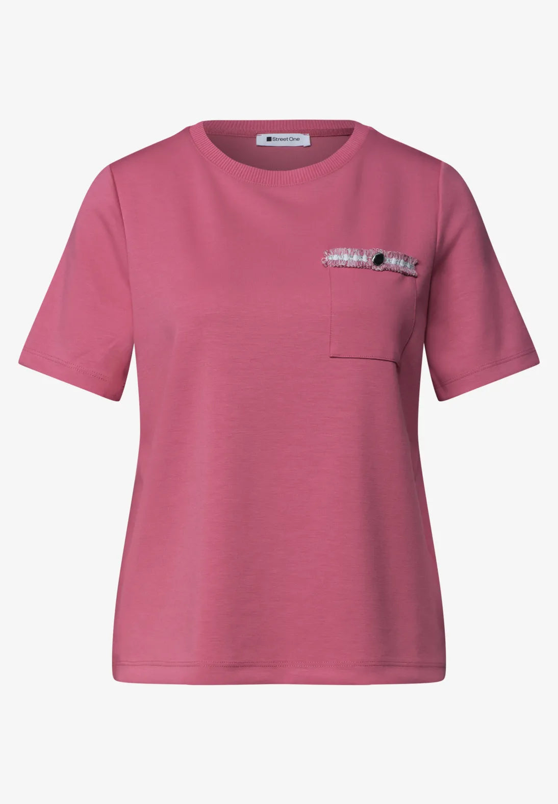 Street One t-shirt with decor in blush berry
