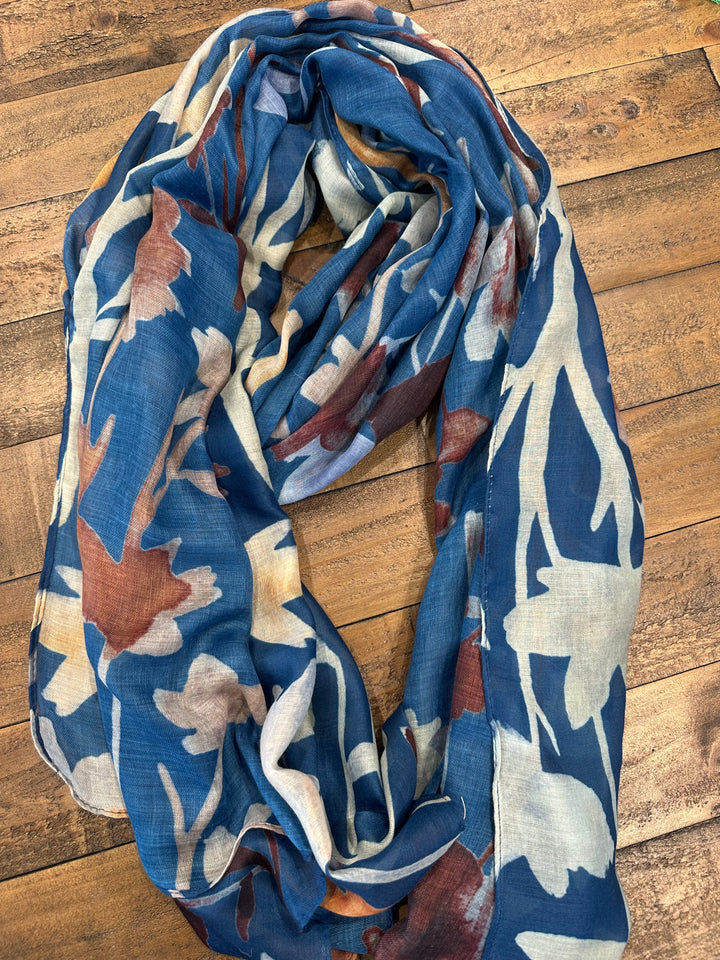 Amelia Forest Print Scarf In Navy