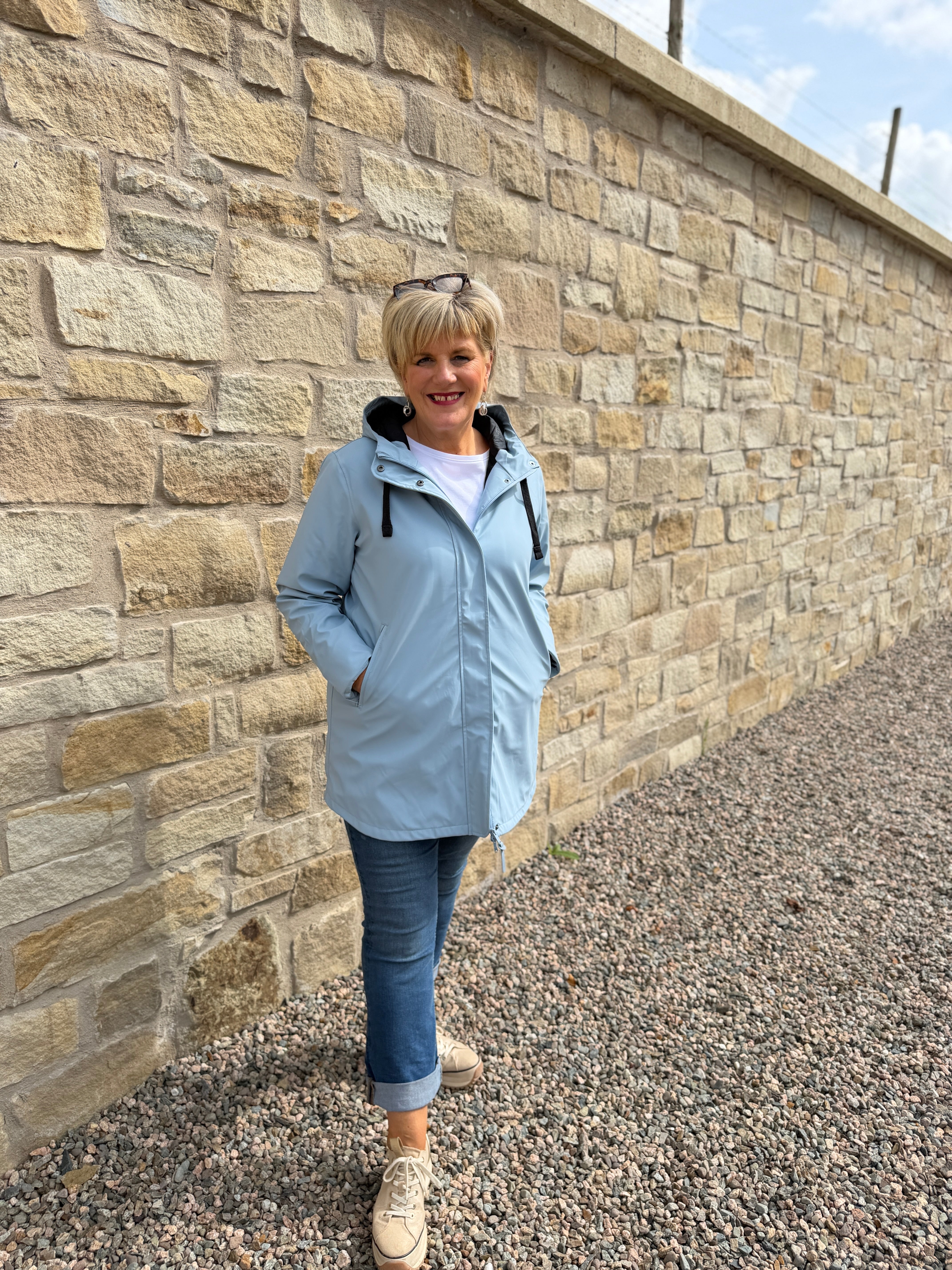 Snow raincoat in Ashley Blue